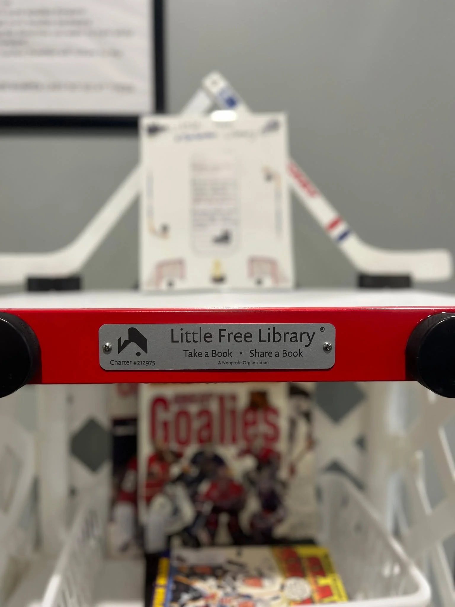 A huge thank you to Darlene Demeulenaere Lee for our new Little Free Library! Be sure to come check it out this week! #icerink #Skating #hockey #youthsports #FallSkating #HockeyKids #TheGardenIceArena #littlefreelibrary