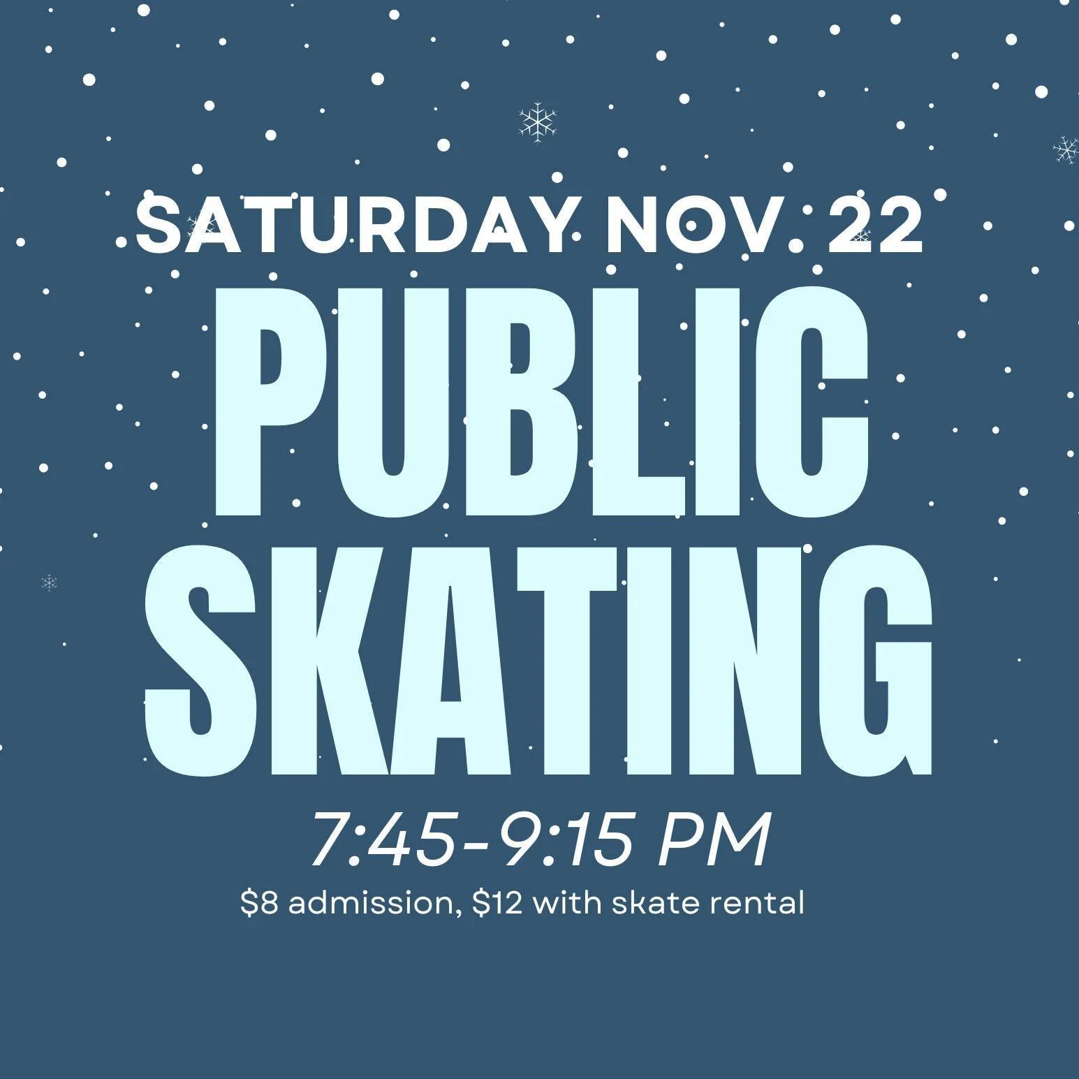 Come skate with us this Saturday at public skate!

 #publicskating #SkateThisFall #familyfun #SkatingFun #IceSkatingFun #PublicSkate #CoolWeatherFun #publiciceskating #thegardenicearena
