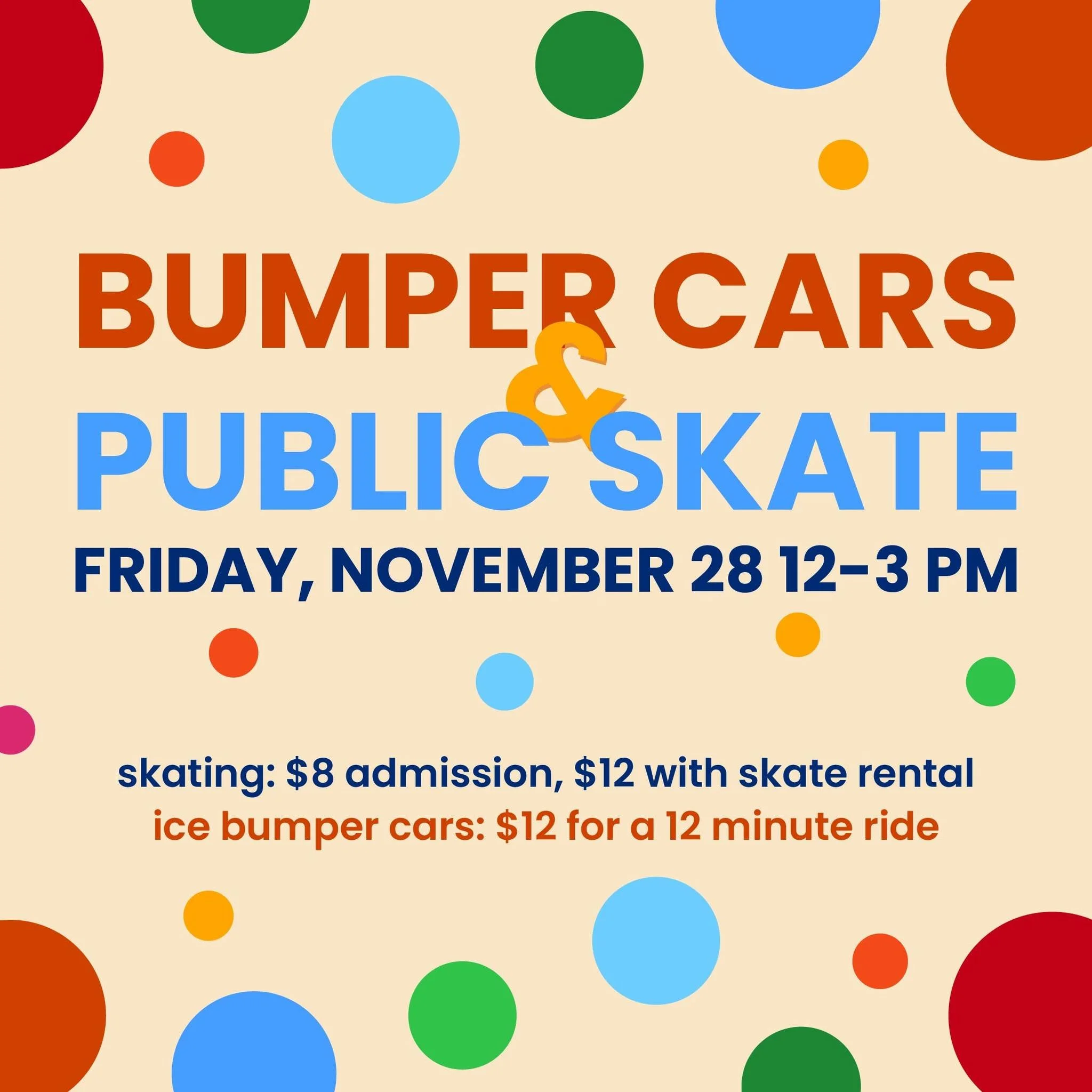 🚗💥 Bumper Cars are BACK next Friday, 11/28!

Reserve your ride now and kick off the holiday weekend with some on-ice fun!

👉 Register online to secure your bumper car session:
https://thegardenicearenaicebumpercars.as.me/schedule/98cdb53f

⛸️ Want