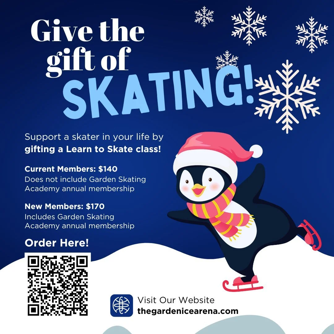 Give the gift of skating this Christmas with a gift card to our Learn to Skate program!

For a brand new skater, choose the non-member option for $170 to cover all annual membership fees. If you are supporting one of our current skaters to continue i