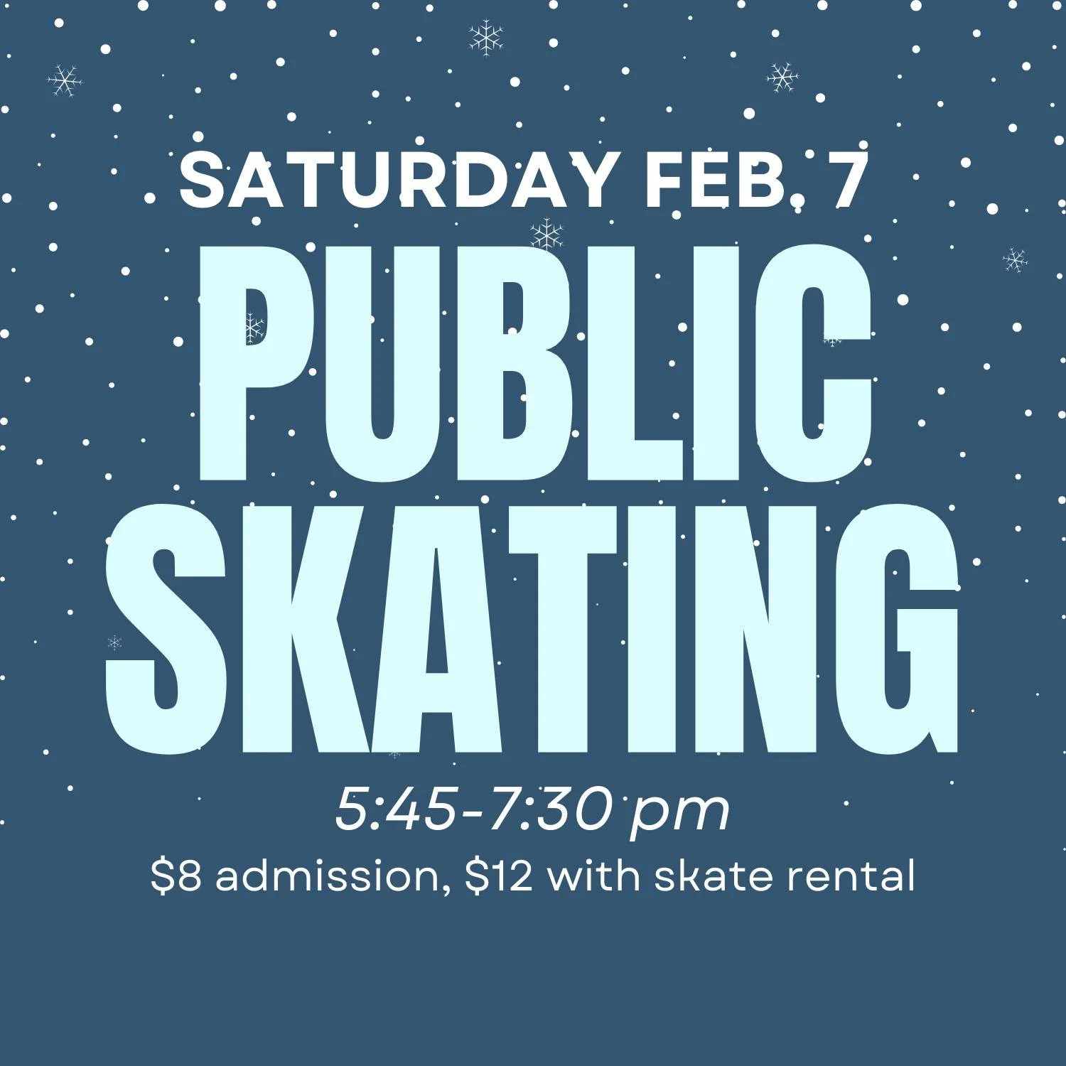 Don't miss public skating tomorrow from 5:45-7:30!

 #publicskate #winterfun #iceskating #thegardenicearena