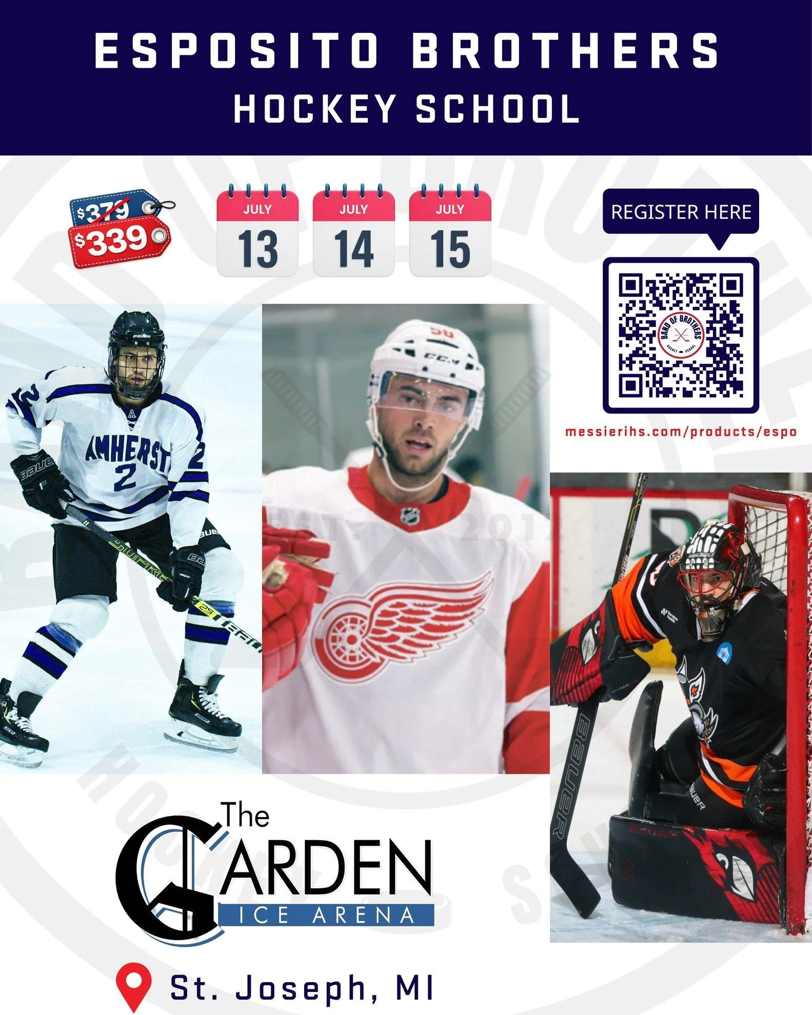 Experience pro-style training sessions and instructional scrimmages led by the Esposito brothers right here in Saint Joseph! This camp emphasizes the same skill development that Luke uses during the off-season as he enters his 10th year of profession