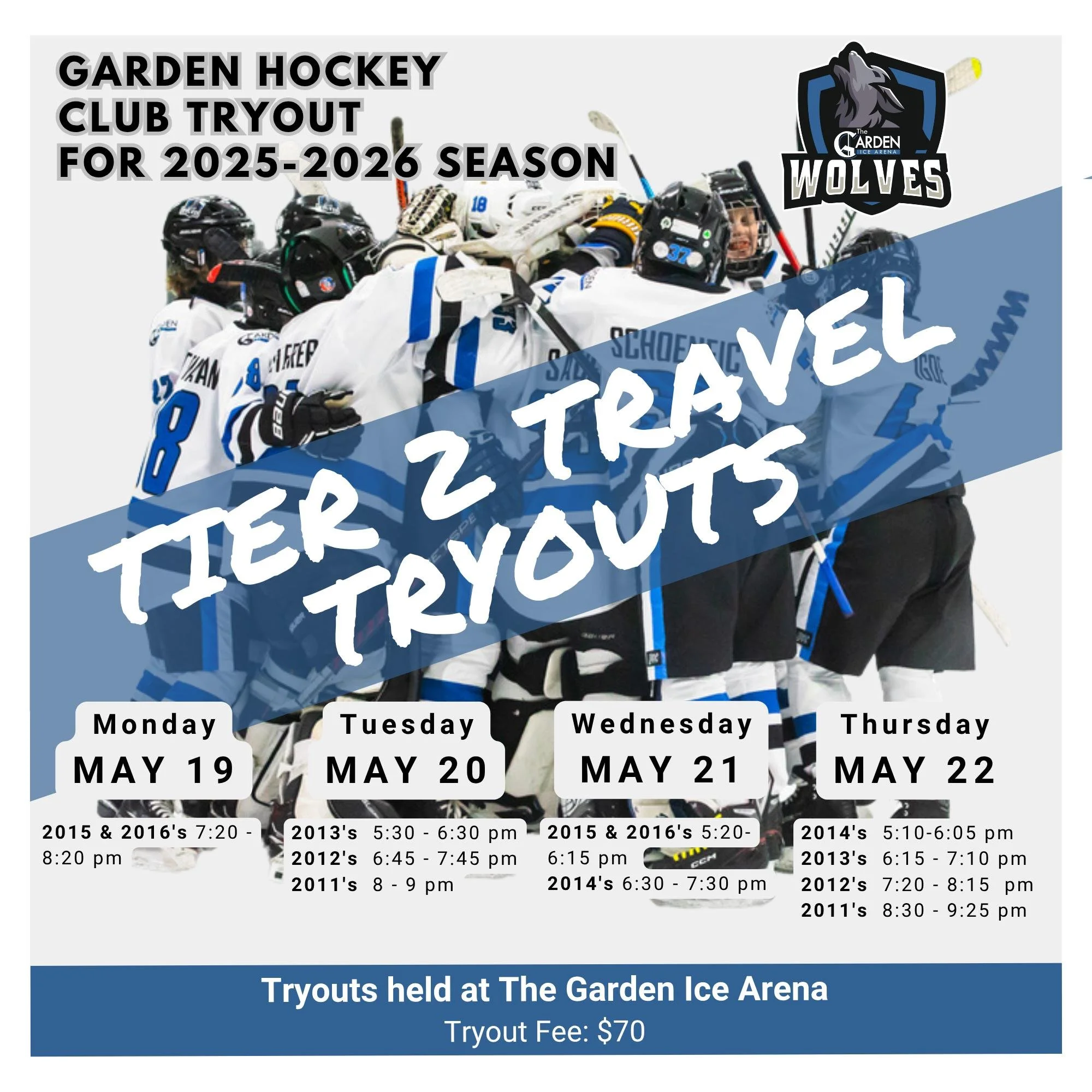 Mark your calendars for the Garden Wolves 2026&ndash;2027 Travel Tryouts! We&rsquo;re building  next season&rsquo;s teams and our focus is simple: development first.

Our travel teams maintain a 2:1 practice-to-game ratio to develop players' skills a