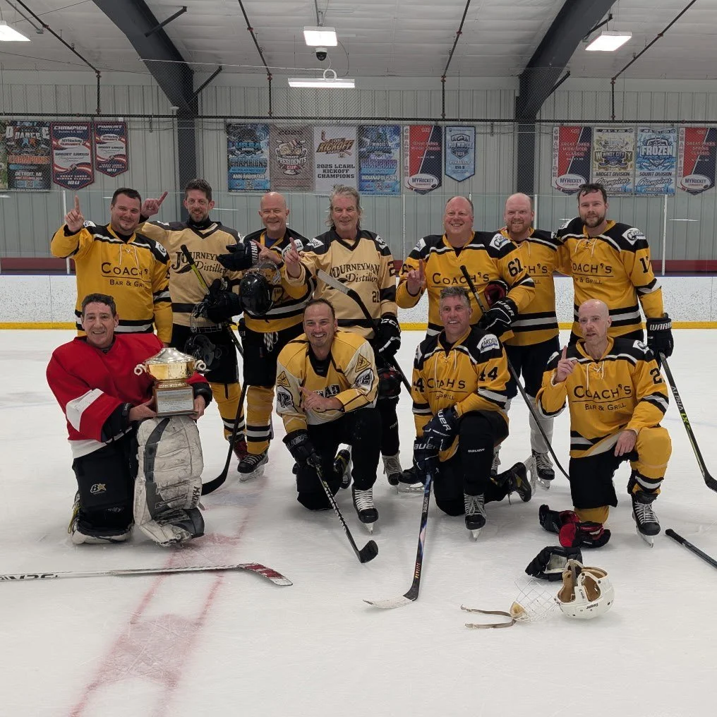The Winter 2026 Adult League 40+ Co-ed Division winners are the Coach's Bar and Grill team! 

#adulthockeyleaguechamps #gardenhockeyclub #thegardenicearena