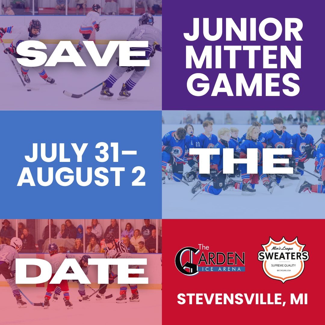 Set your calendars for the 5th annual Junior Mitten Games Draft Hockey Tournament, taking place from July 31st to August 2nd! 

​The Garden Ice Arena and Men&rsquo;s League Sweaters are proud to present these games in memory of close friend and fello
