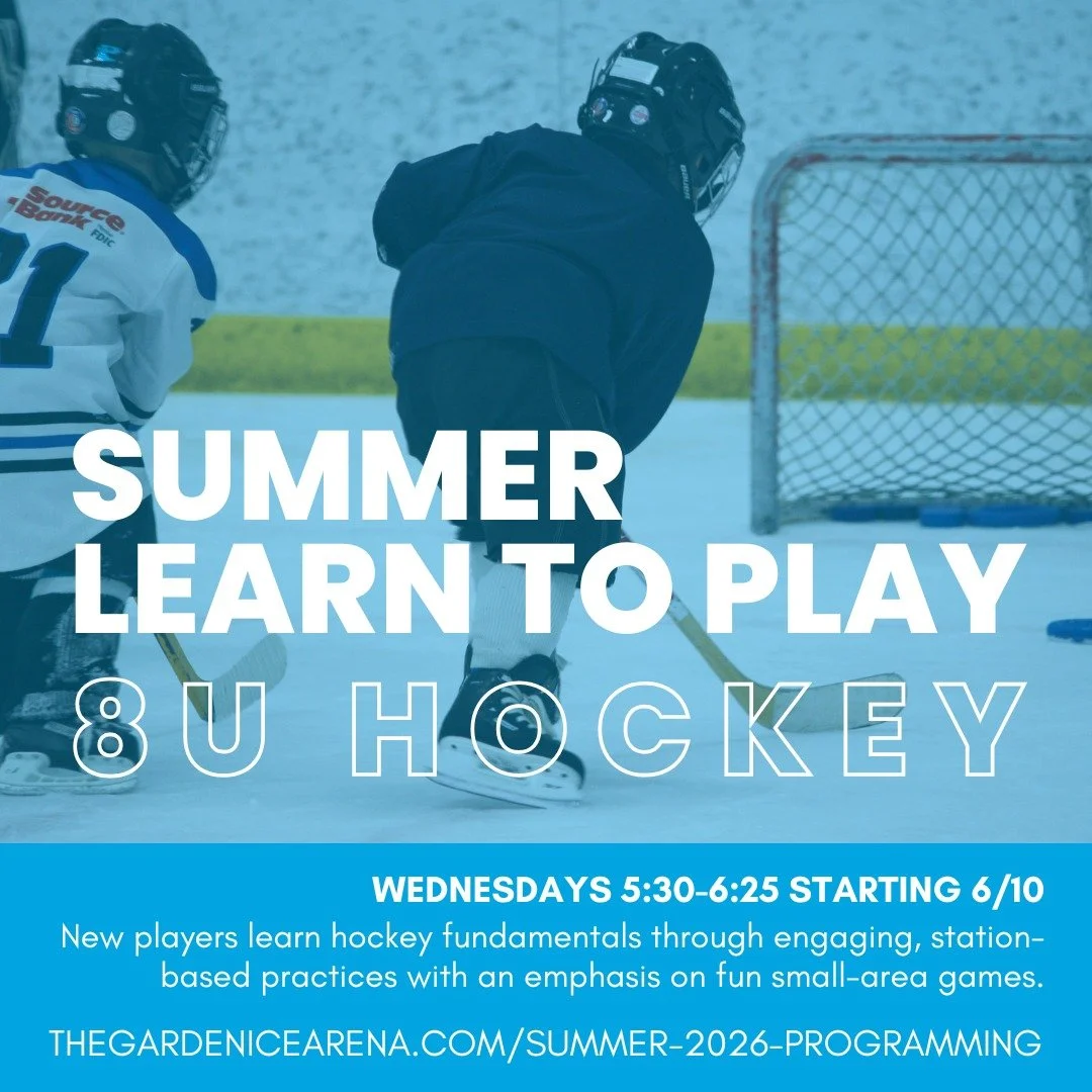 Summer Learn to Play/8U starts this week! Designed for 2020 birth years and younger, as well as older players who are brand new to the game, our Learn to Play program focuses on building a strong foundation in the core skills of hockey. Players will 