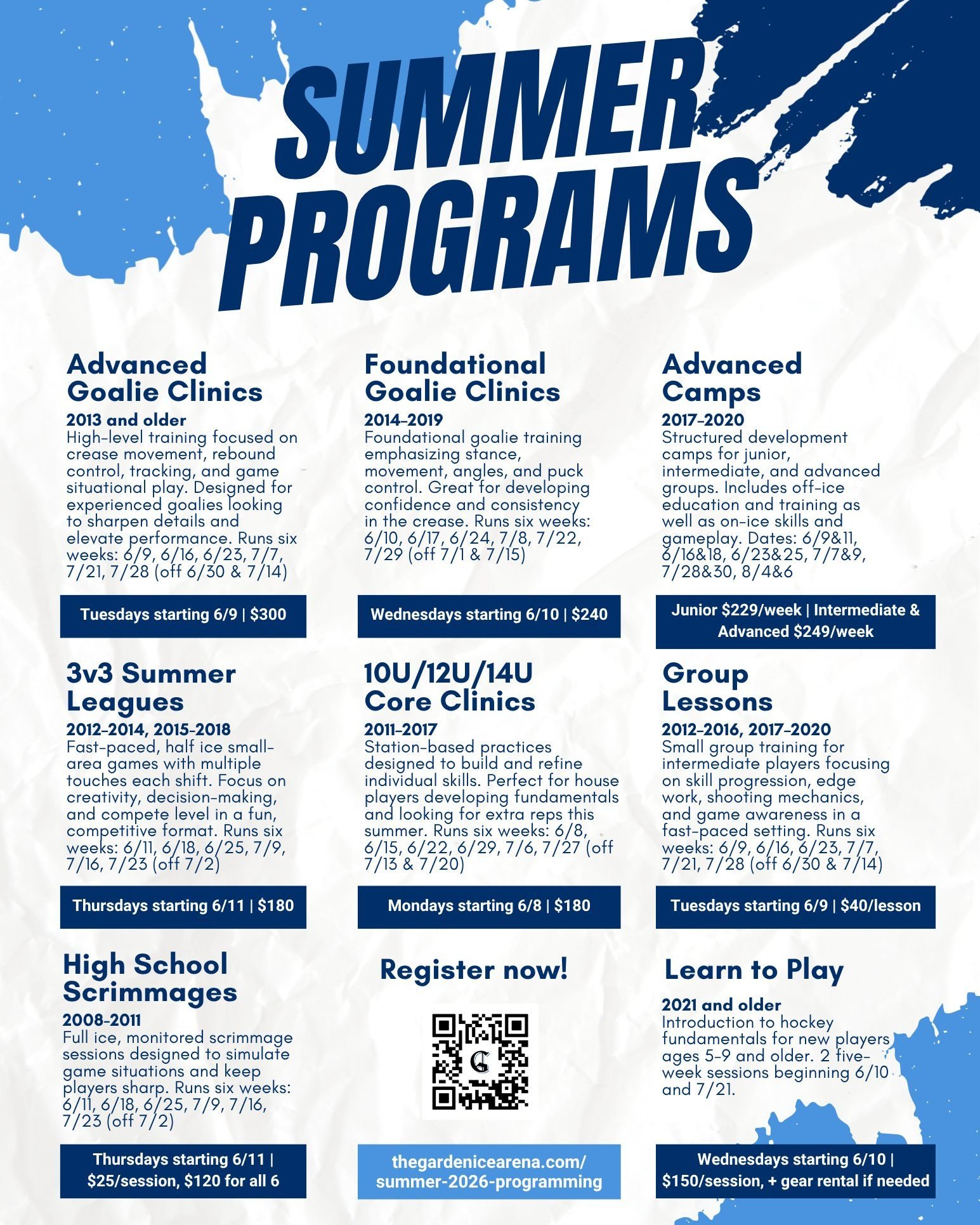 Summer hockey starts this week here at the Garden Ice Arena, but it's not too late to sign up! Secure your spot at https://www.thegardenicearena.com/summer-2026-programming

#summerhockey #3v3hockey #hockeyscrimmages #highschoolhockey #summerhockeyle