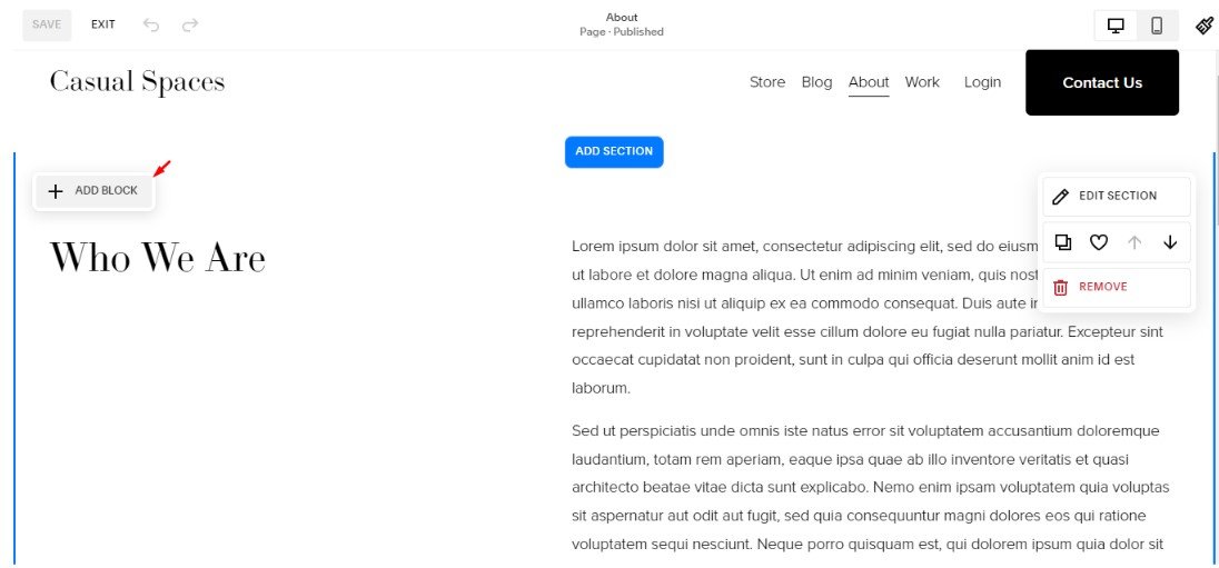 Add new blocks and sections