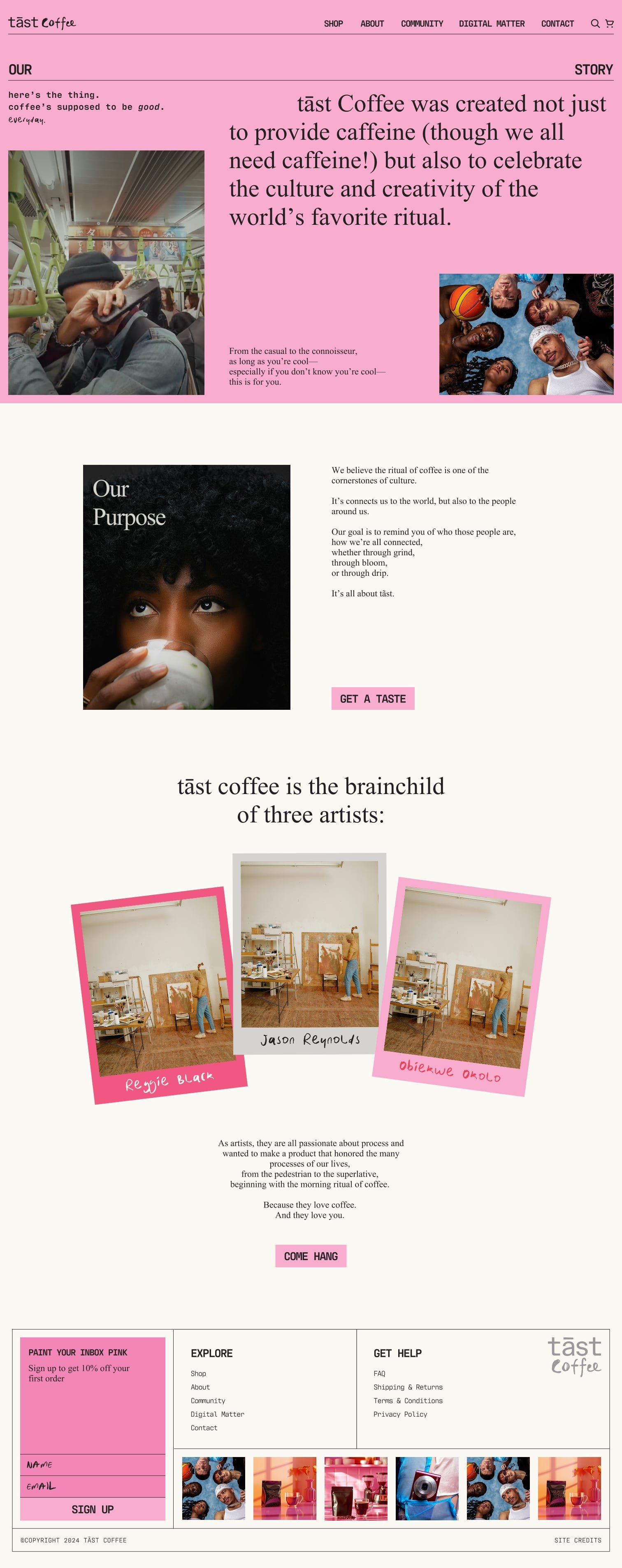 tast coffee website