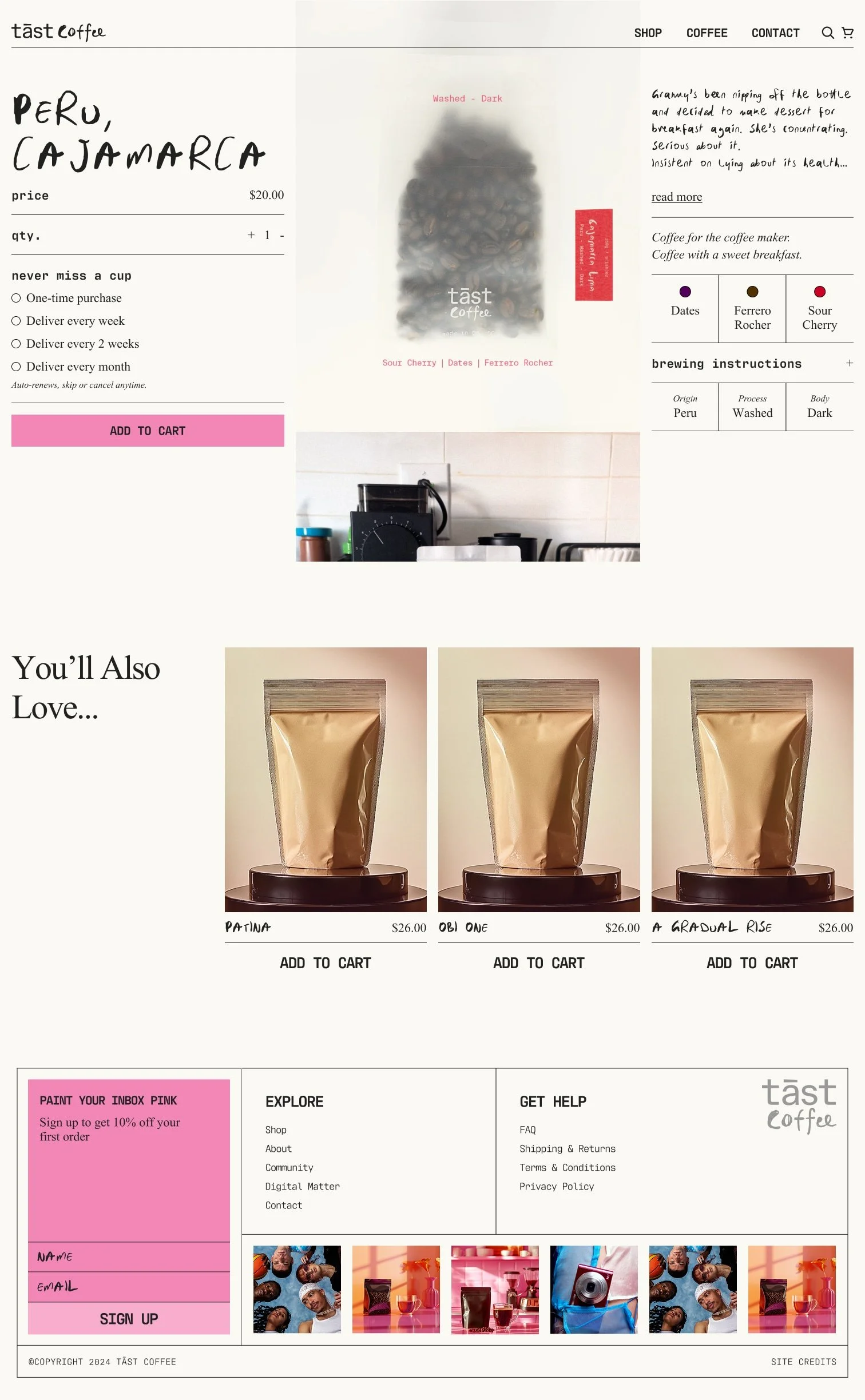 tast coffee website