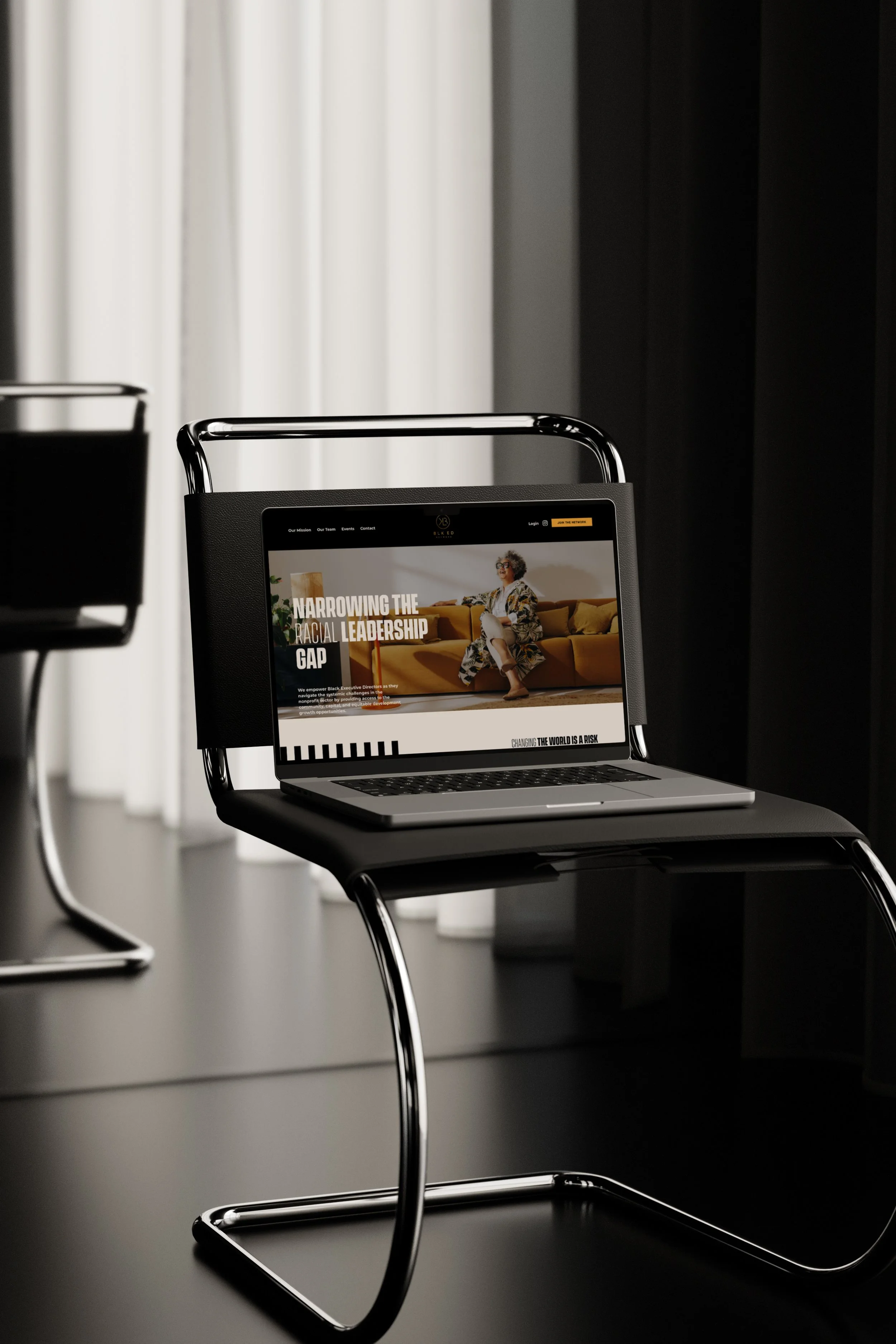 Laptop displaying a brand and web experience project by Golden Launch Creative — full identity and website build
