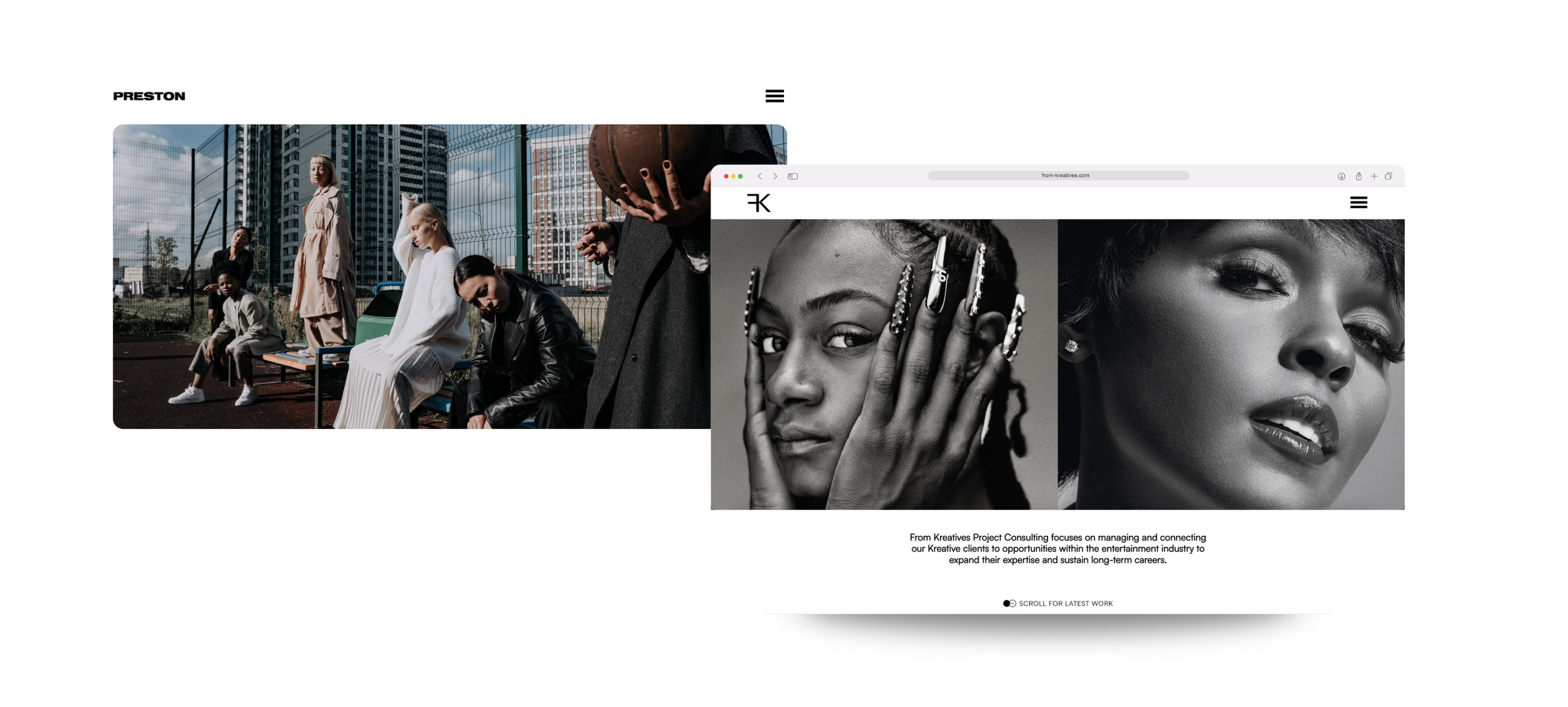 Before and after website redesign showing improved credibility and modern design
