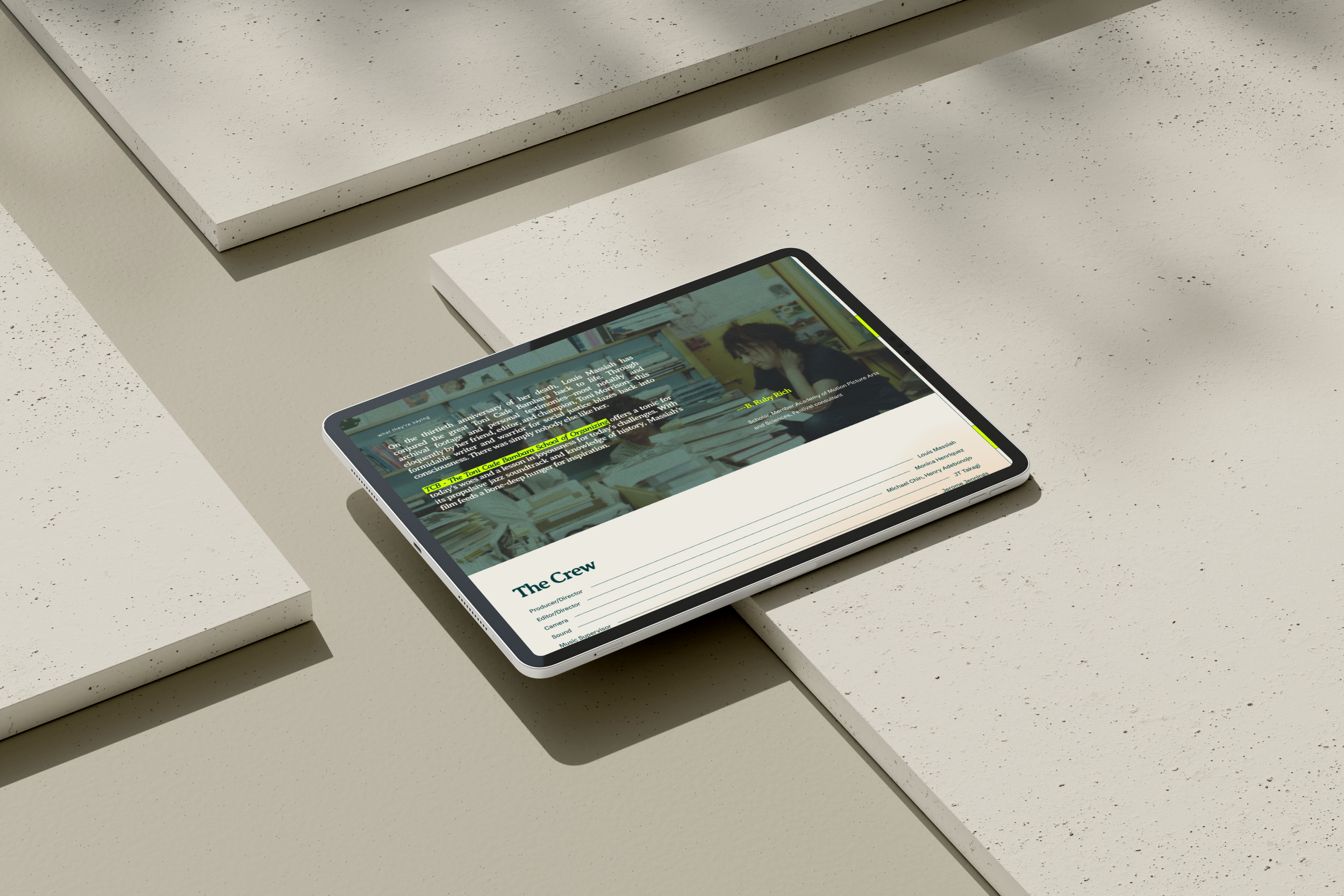 Toni Cade Bambara Squarespace website