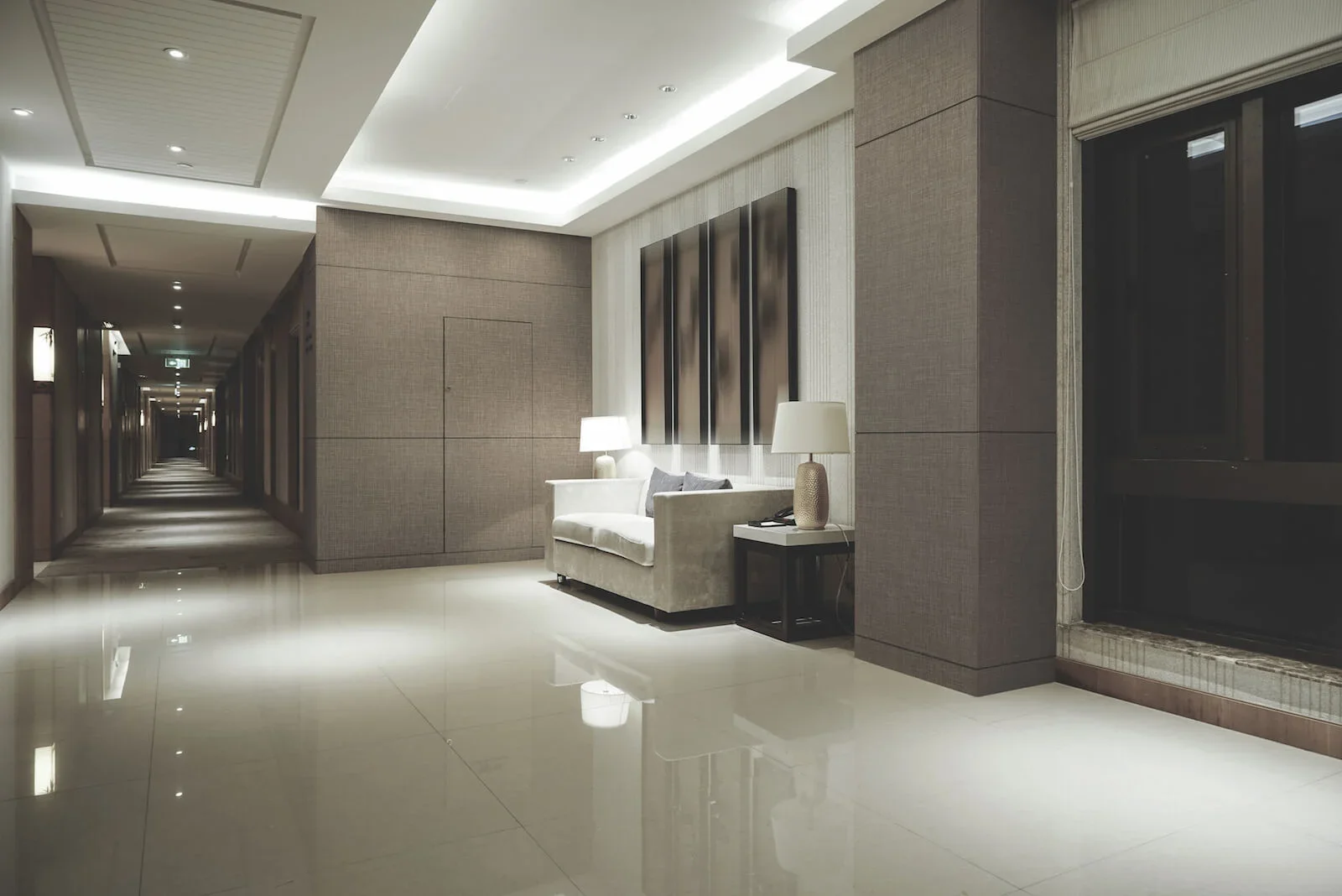 Commercial Space with light bright wood cover