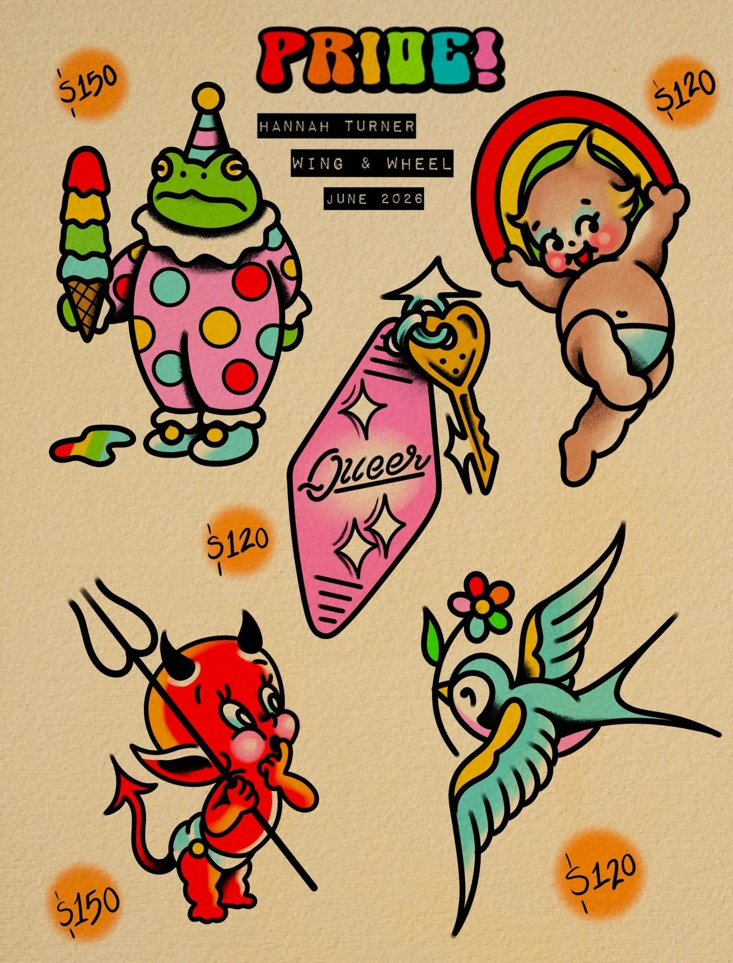 🏳️&zwj;🌈 HAPPY PRIDE MONTH!!!! 🏳️&zwj;🌈 I&rsquo;ll be offering these designs for Irvington Pride Saturday, June 27th from 11-7 at @wingandwheeltattoo 
204 S Audubon Rd, Indianapolis IN 46219

❤️ First come, first serve 
🧡 Arms and legs only 
💛 
