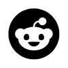 Black background with a white Reddit mascot (Snoo) icon