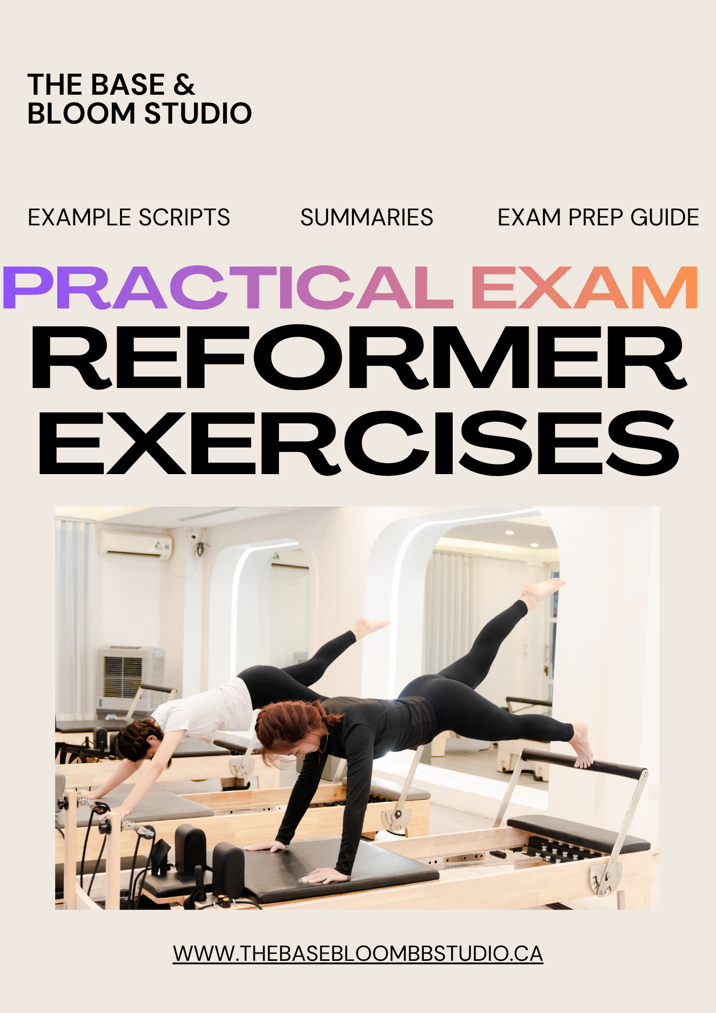 STOTT PILATES® Practical Exam — REFORMER Example Exercises