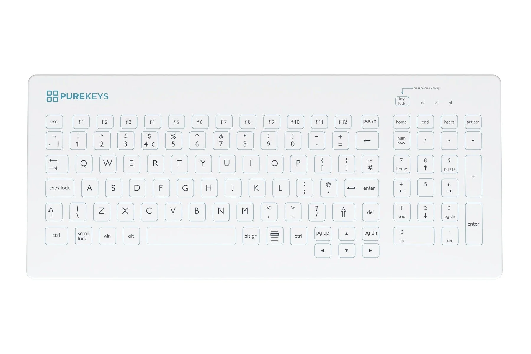 PUREKEYS KEYBOARD & MOUSE - USB - WHITE - UPDATED KEYBOARD DESIGN COMPACT