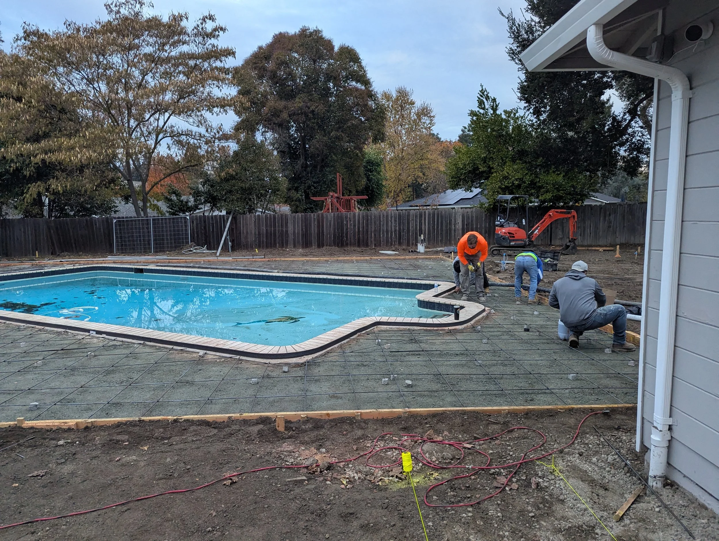 pouring concrete and pool deck