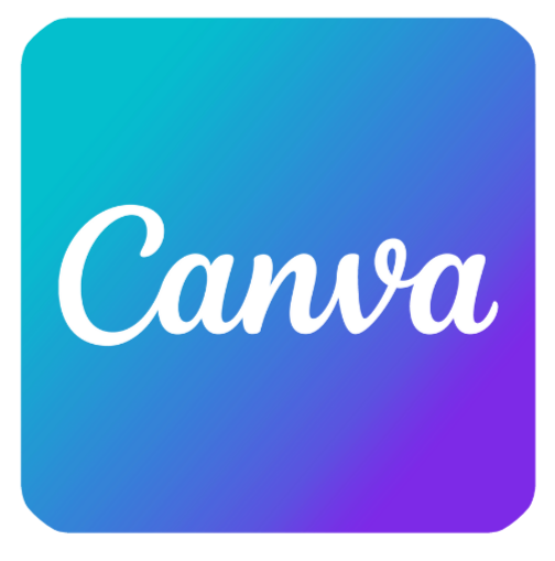 Canva logo on a gradient blue and purple background.