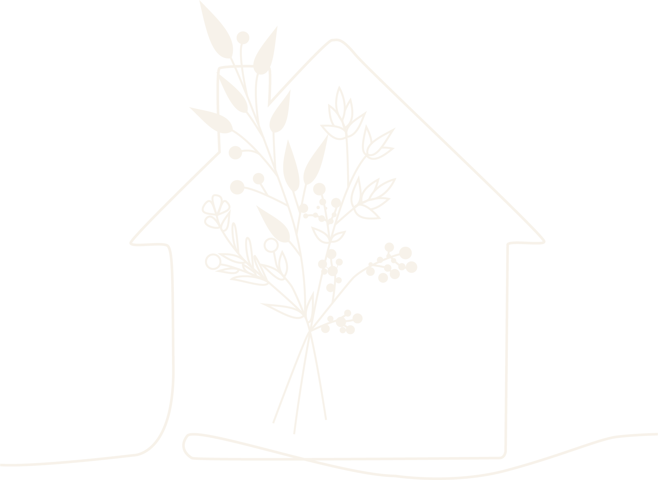 Logo L'Atelier du Bien-Etre représentant un bouquet de fleur dans une maison.