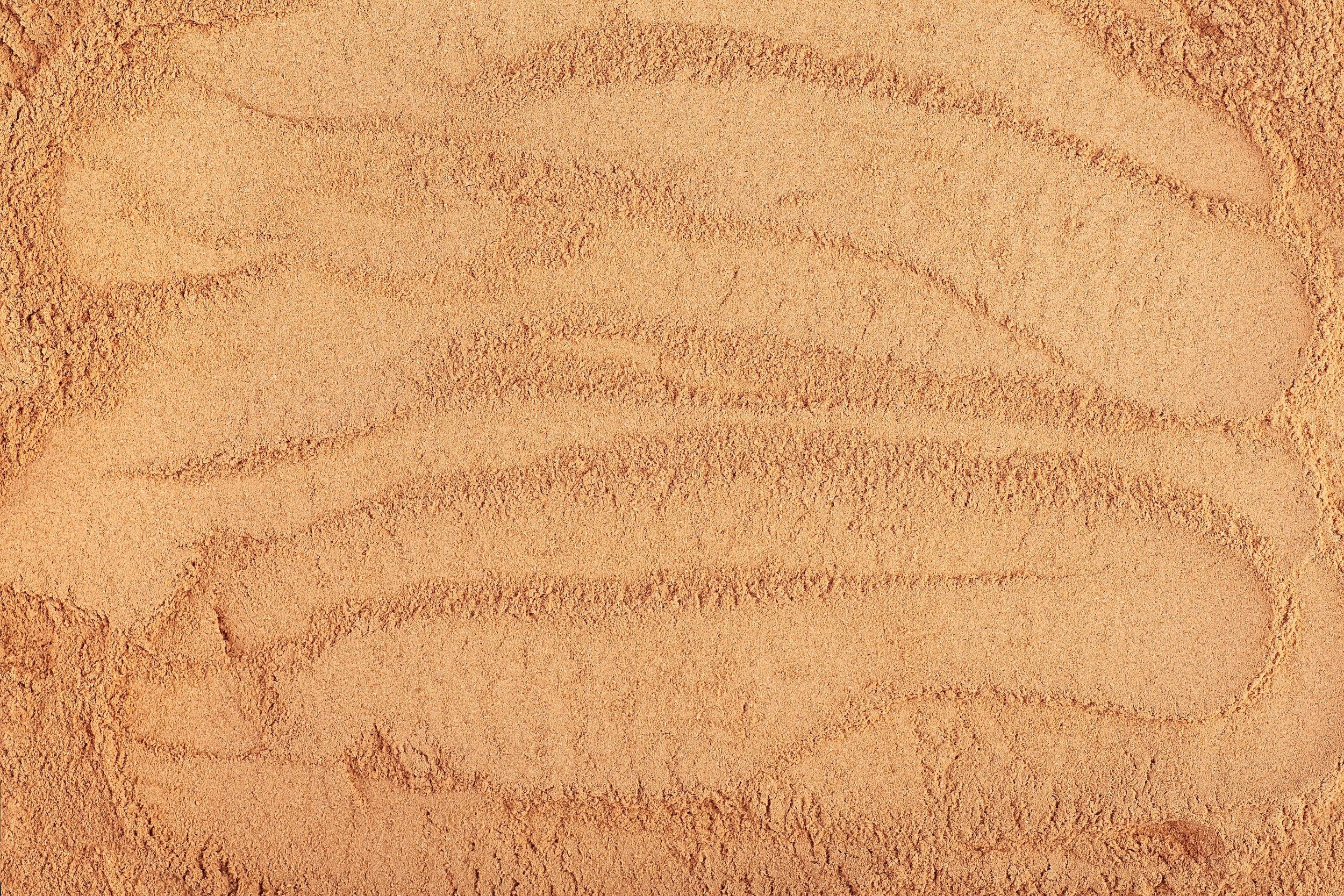 Close-up of a textured, sandy, orange-colored surface.