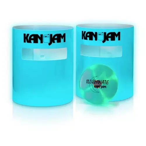 Set of two illuminated plastic bucket goals with frisbee slot