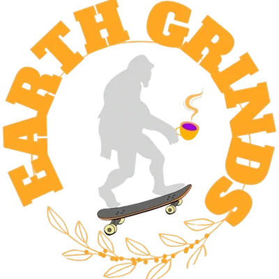 A pixelated logo for the Once Upon a Time in Hollywood skateboard company, featuring a stylized profile of a person with a skateboard, surrounded by orange text that reads 'FART THE GROUND.'