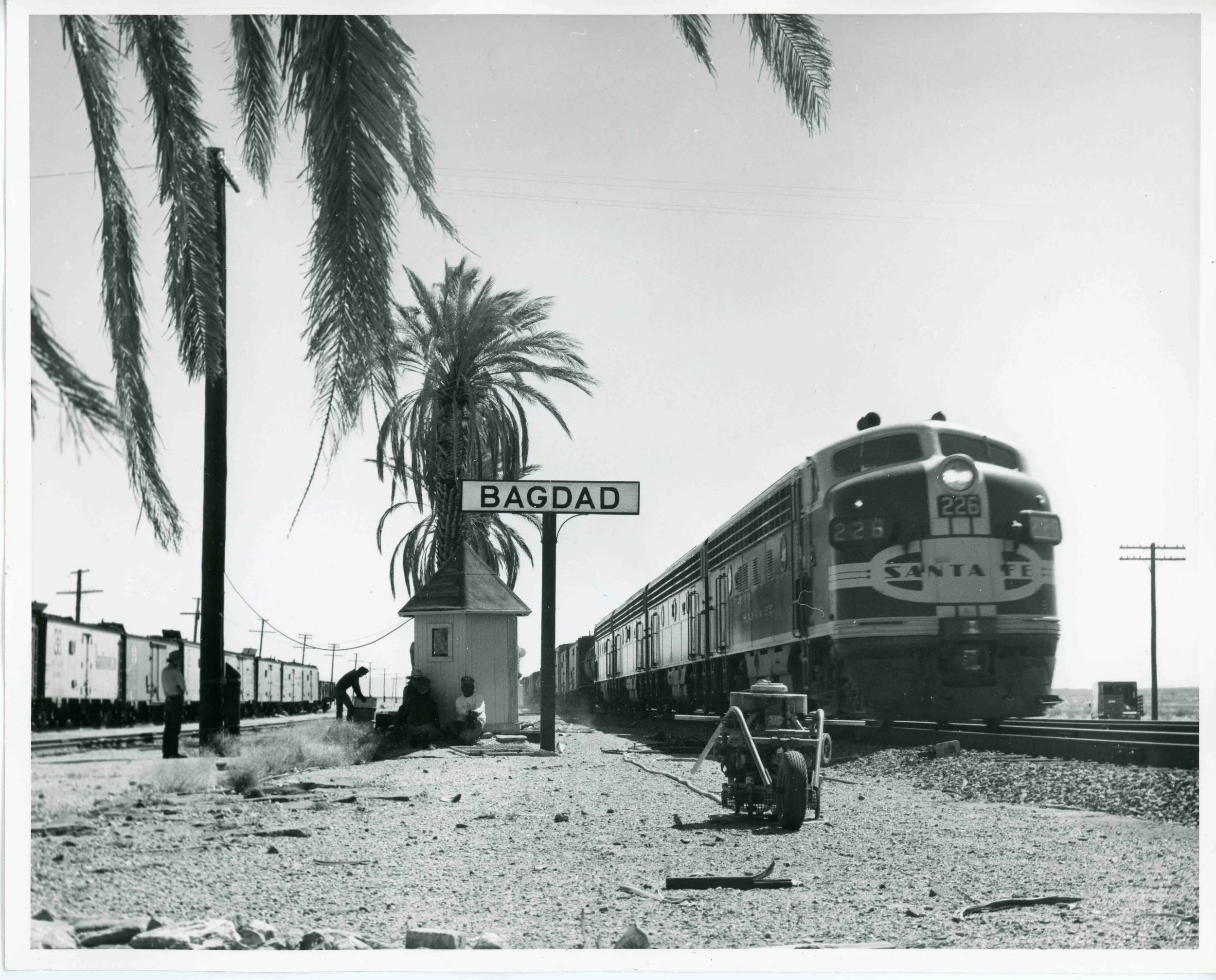 Locomotive passing through Bagdad.
