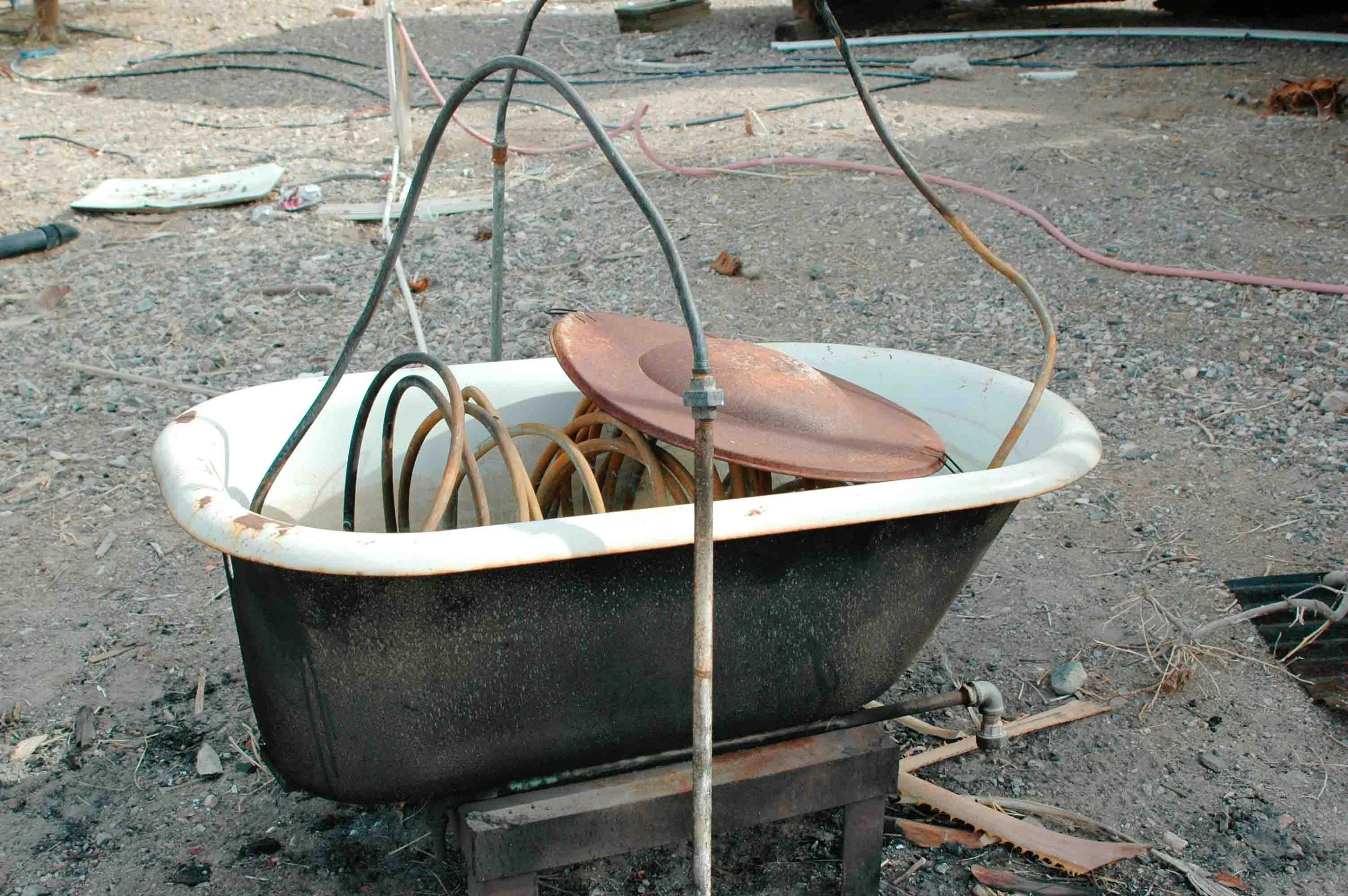 Desert engineering.  Paul Limon's hot water heater.