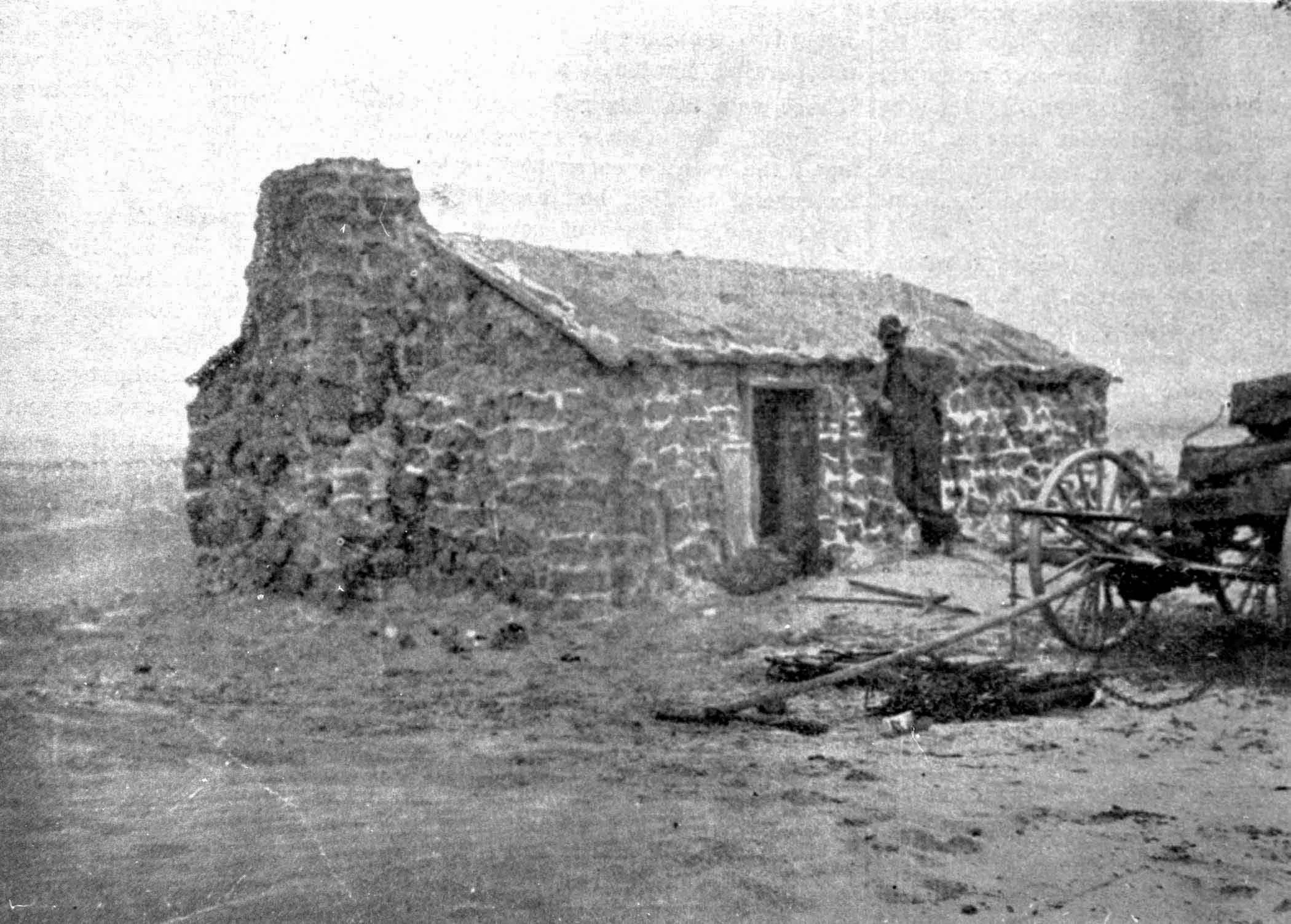 Miner's cabin on Danby Dry Lake  built in the late 1800s with walls made entirely of blocks of rock salt.