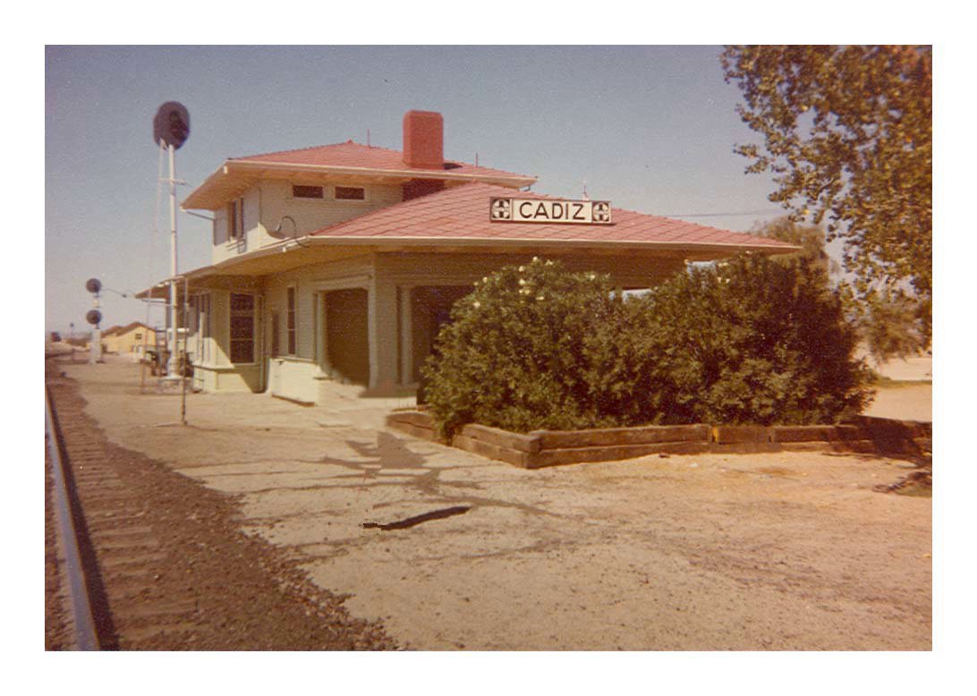 Former railroad depot in Cadiz, California.  No trace of the building remains today.