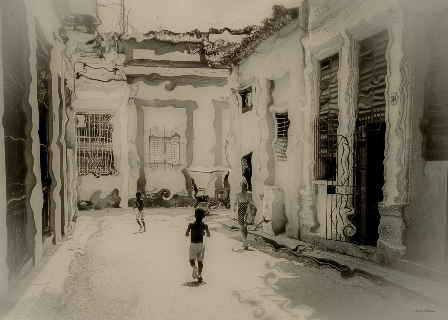 Street in Old Havana - aged photo