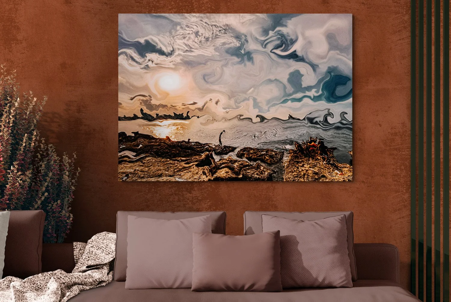 El Malecón, Sunset - Blue