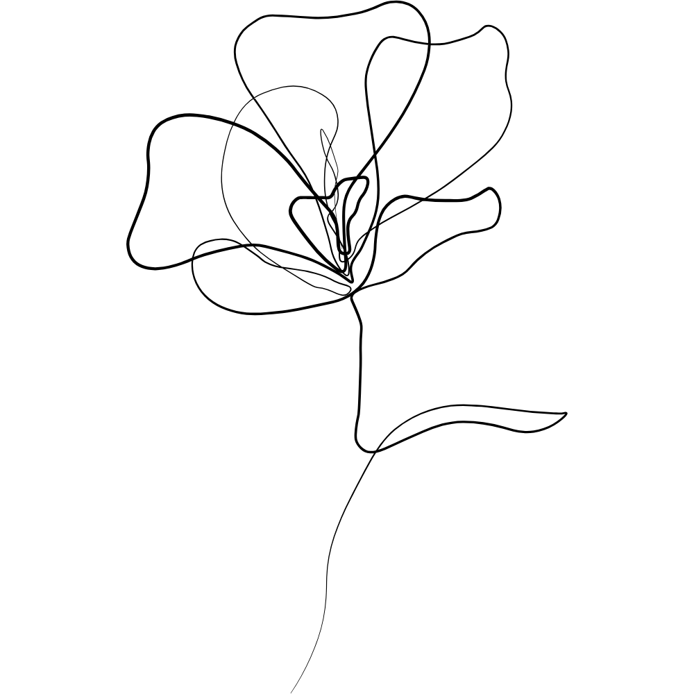 A black-and-white drawing of a kitten sitting on a cloud.