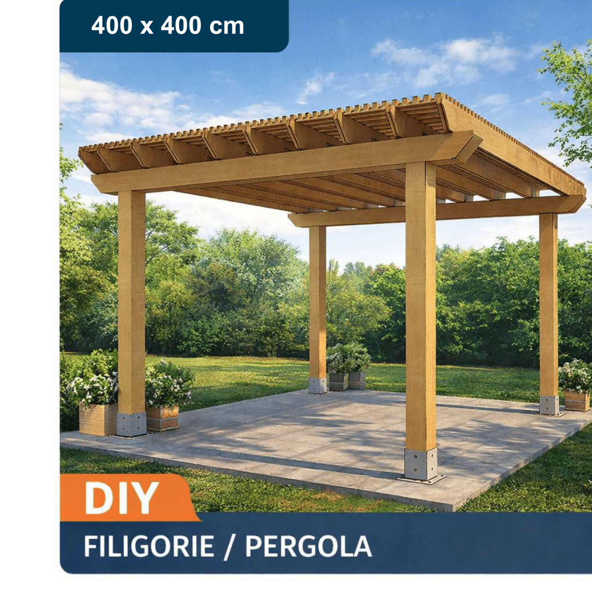 Proiect foișor de grădină din lemn – plan de construcție în format PDF