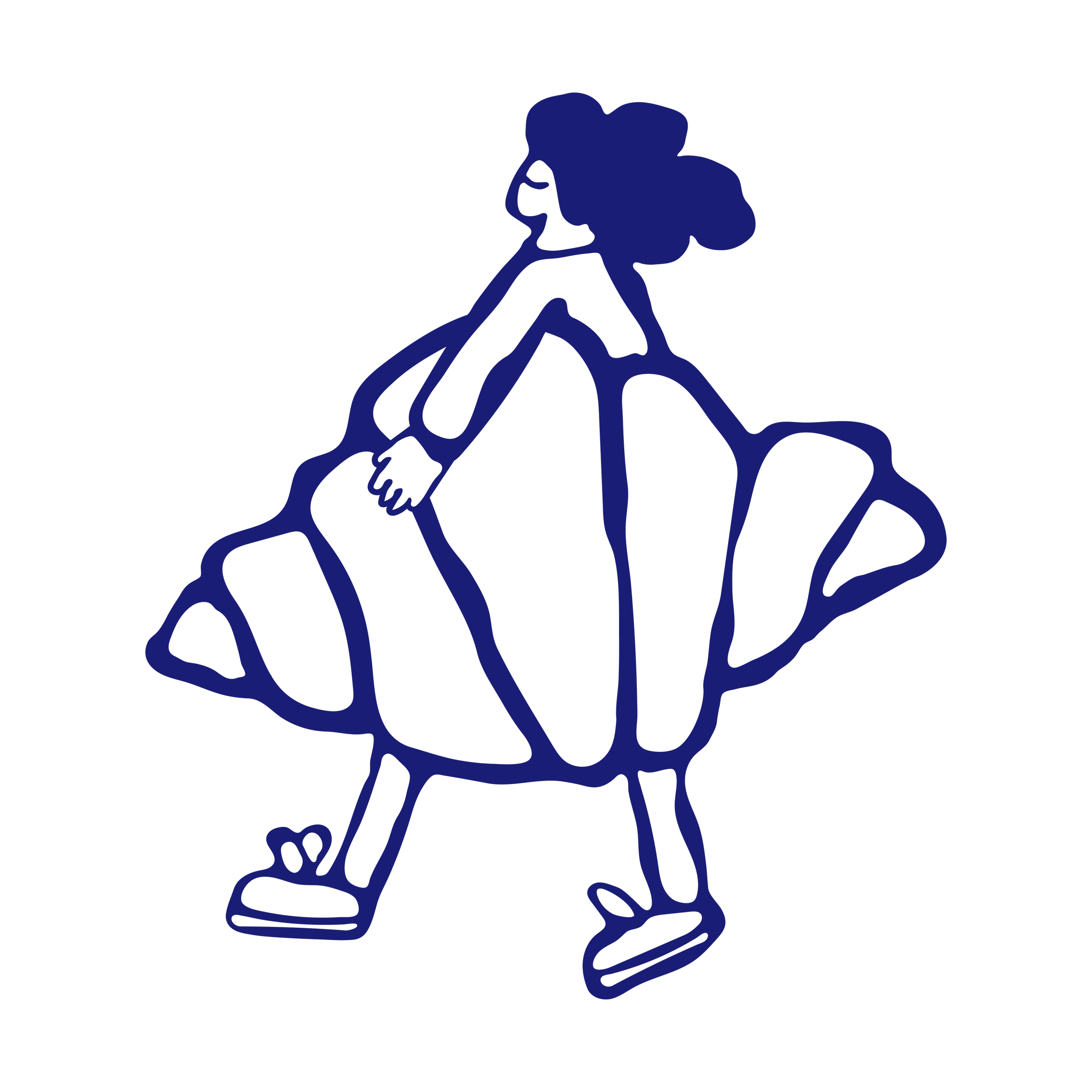 Strichzeichnung eines Mädchens, das auf einem großen Schmetterling sitzt, mit blauer Kontur auf schwarzem Hintergrund.