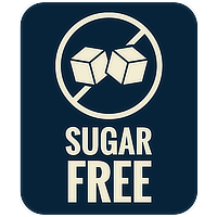 Sugar free emblem with sugar cube icon.