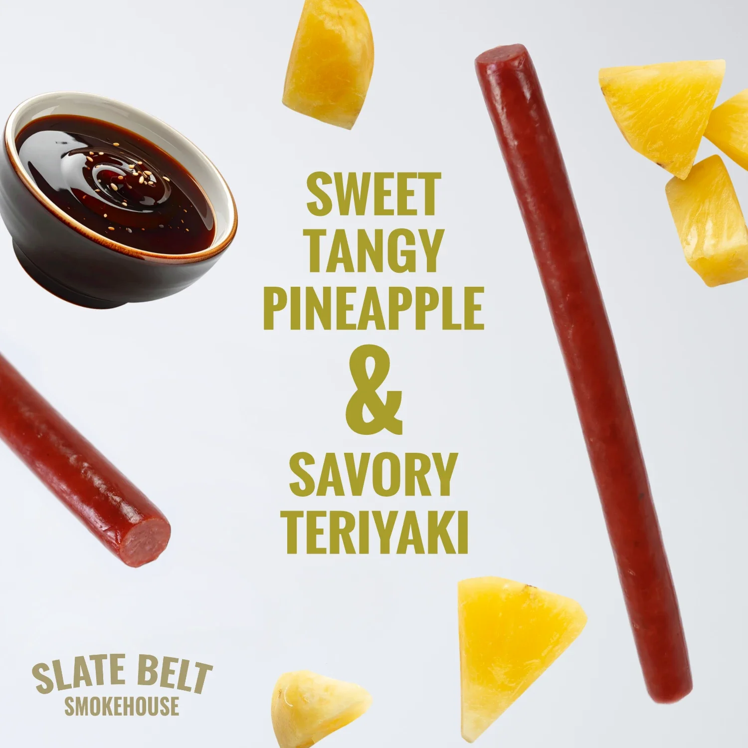 Sweet and tangy pineapple teriyaki meat stick with pineapple tangy pineapple and savory teriyaki flavor