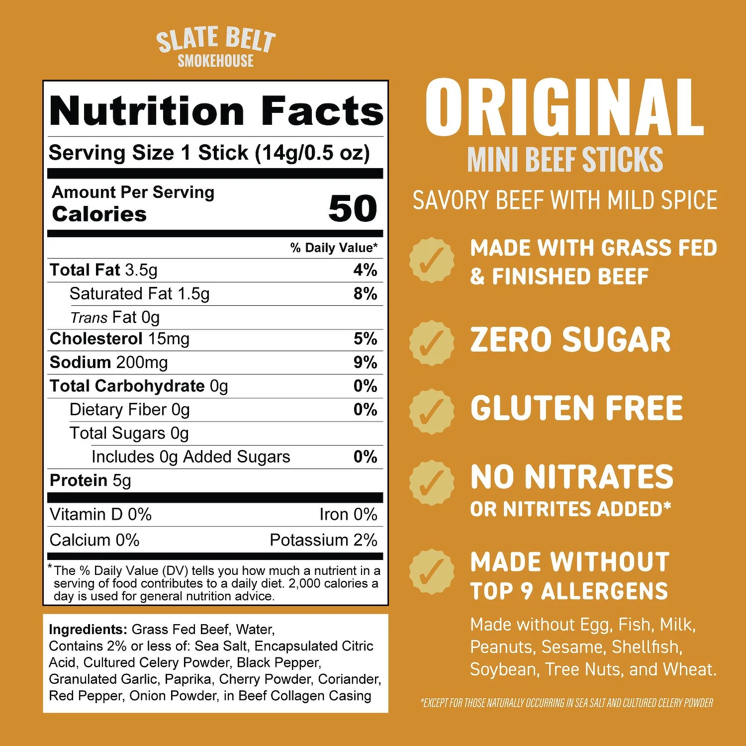 Slate Belt Smokehouse Original Mini Grass Fed Beef Sticks Nutritional.jpg