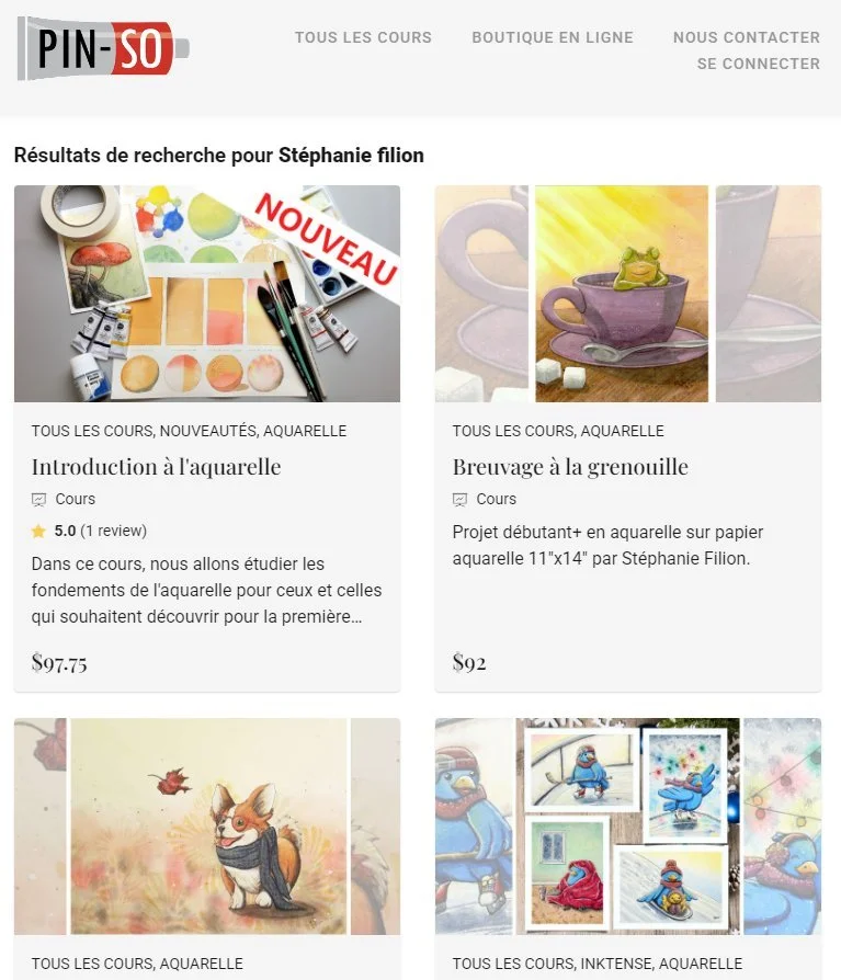 Vous avez oubli&eacute; que je fait des cours en ligne? Voici le lien! https://pin-so.thinkific.com/collections?q=St%C3%A9phanie+filion