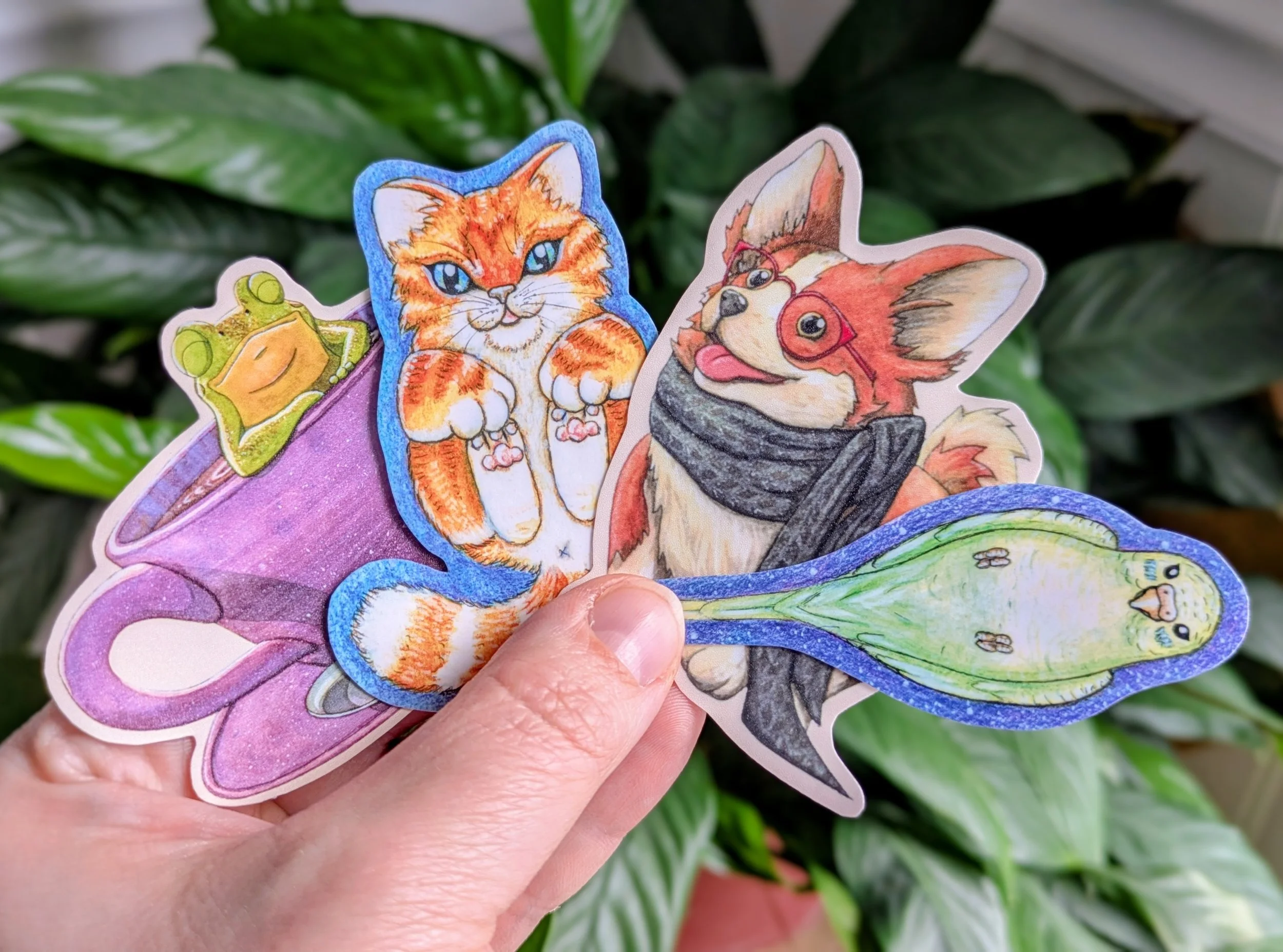 Lots de 4 autocollants Animaux