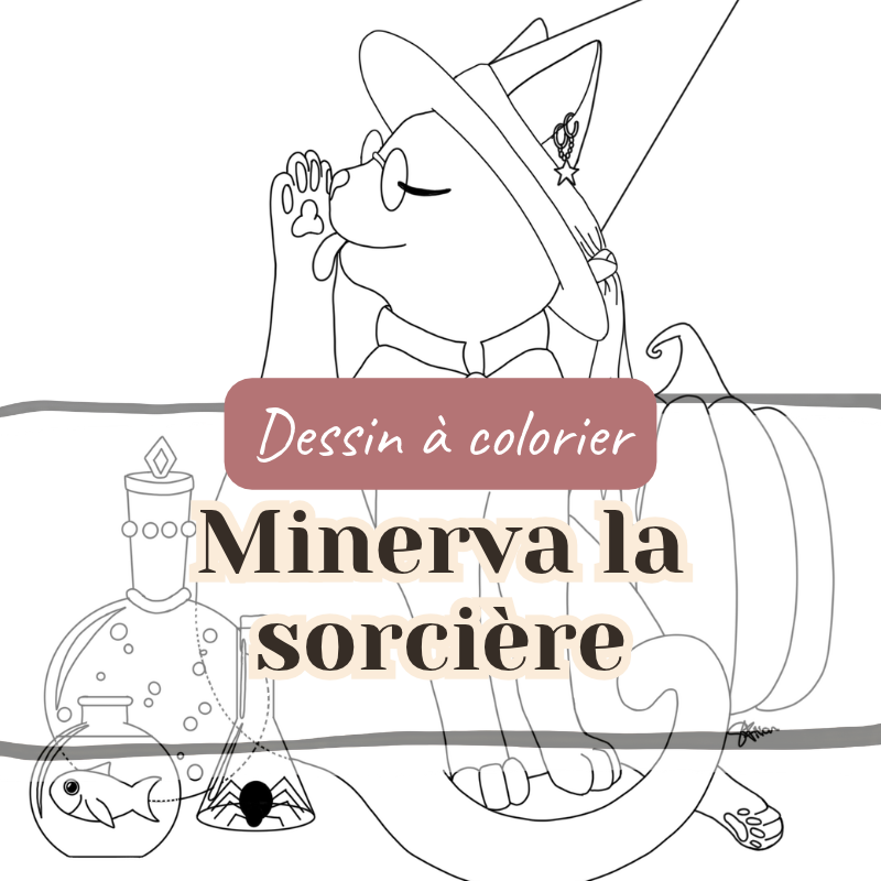 Dessin à colorier Miverva la sorcière