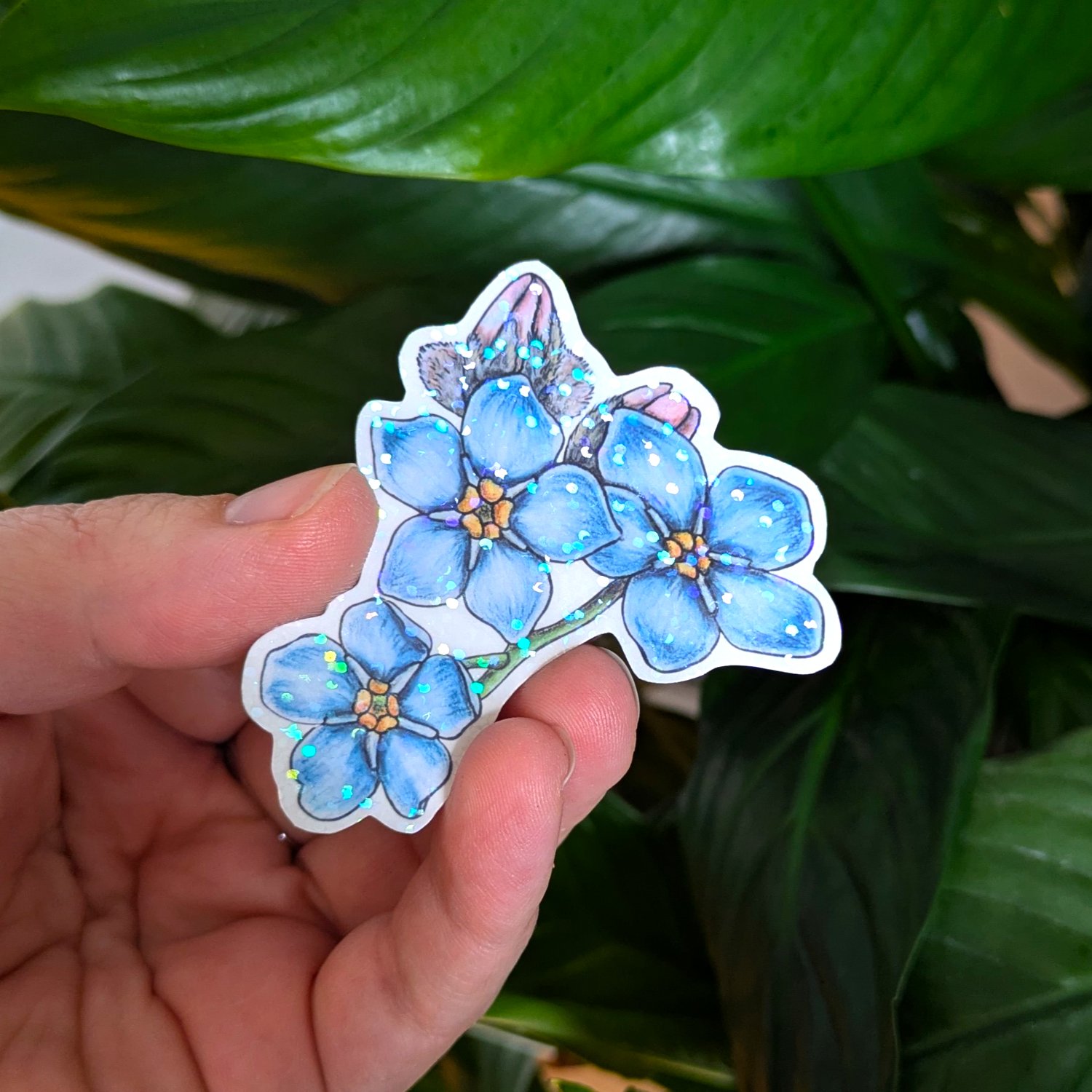 Myosotis Bleu 2 pouces holographique.jpg