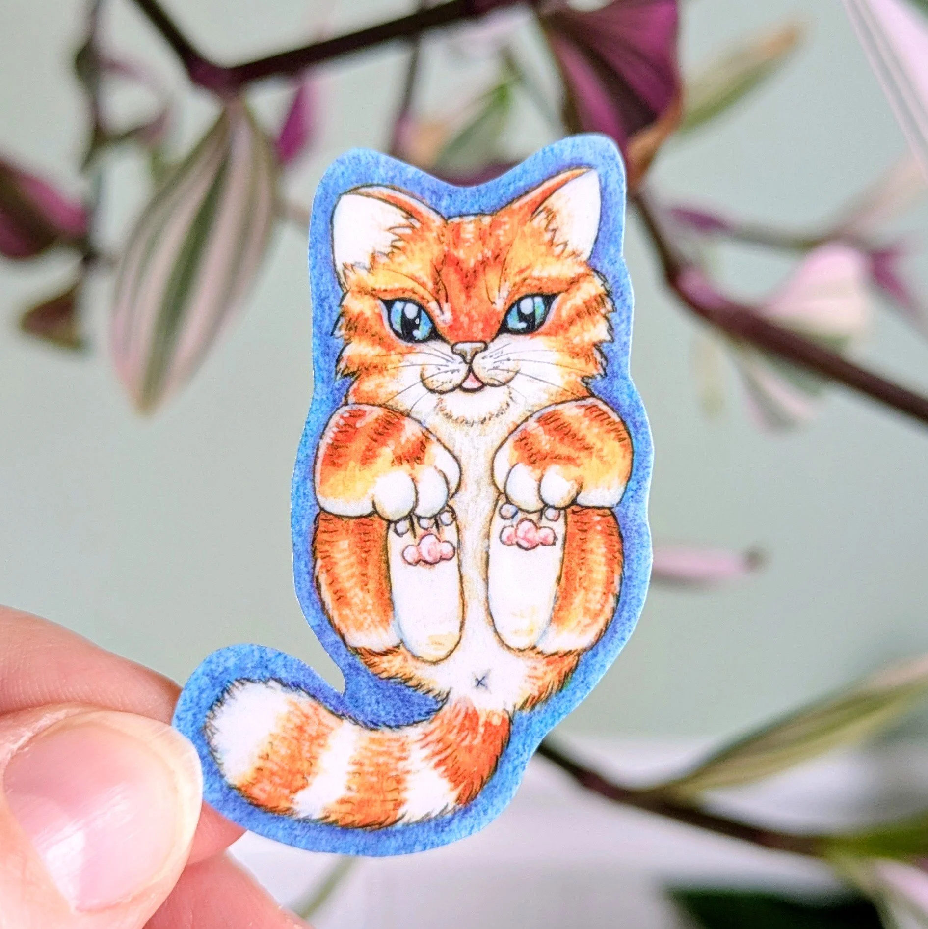 Autocollant Chat roux