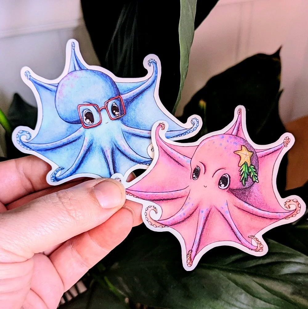 ✨NOUVEAU✨ Autocollant Pieuvre "Mimi" et "Mio"