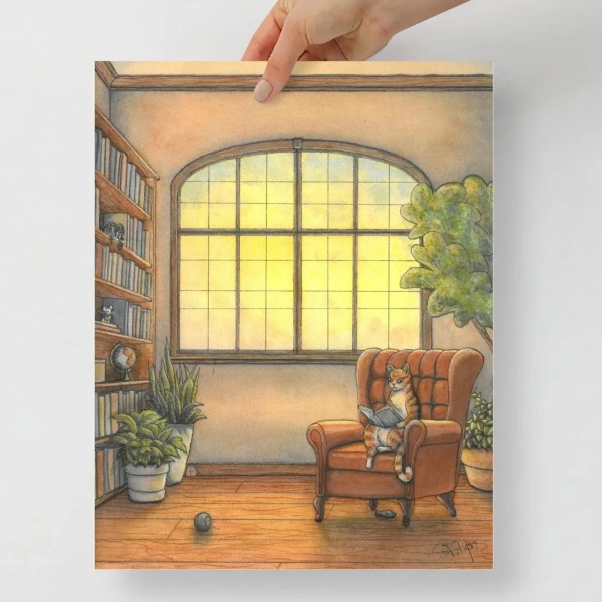Affiche sur papier haut de gamme "Rat de bibliothèque"