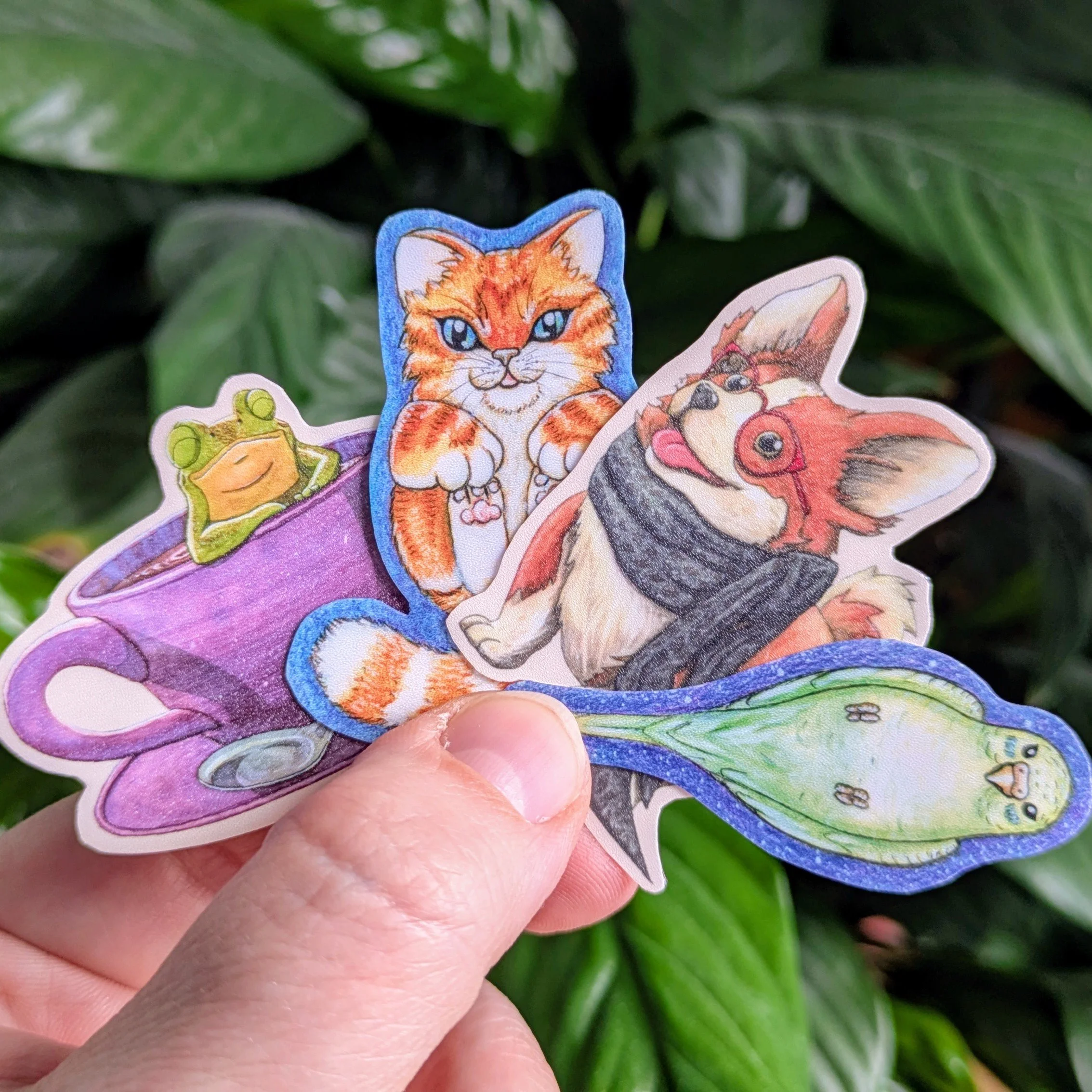 Lots de 4 autocollants Animaux