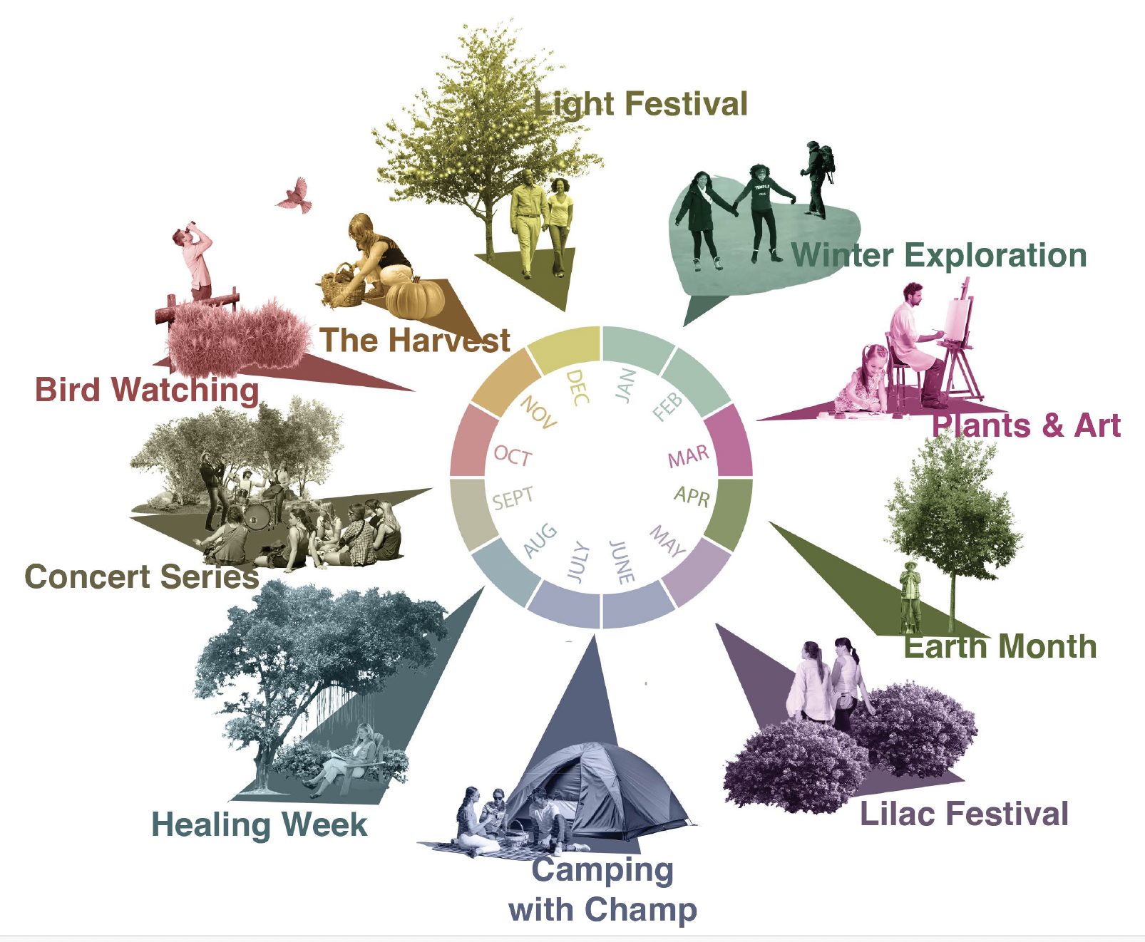 Chart of possible events at botanical gardens