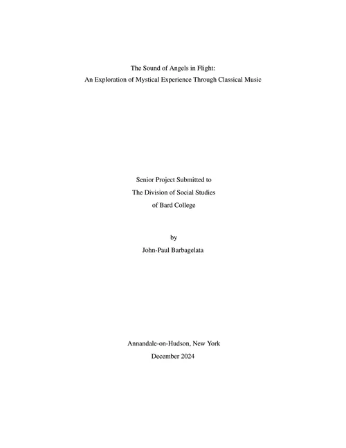 The Sound of Angels in Flight — John-Paul Barbagelata